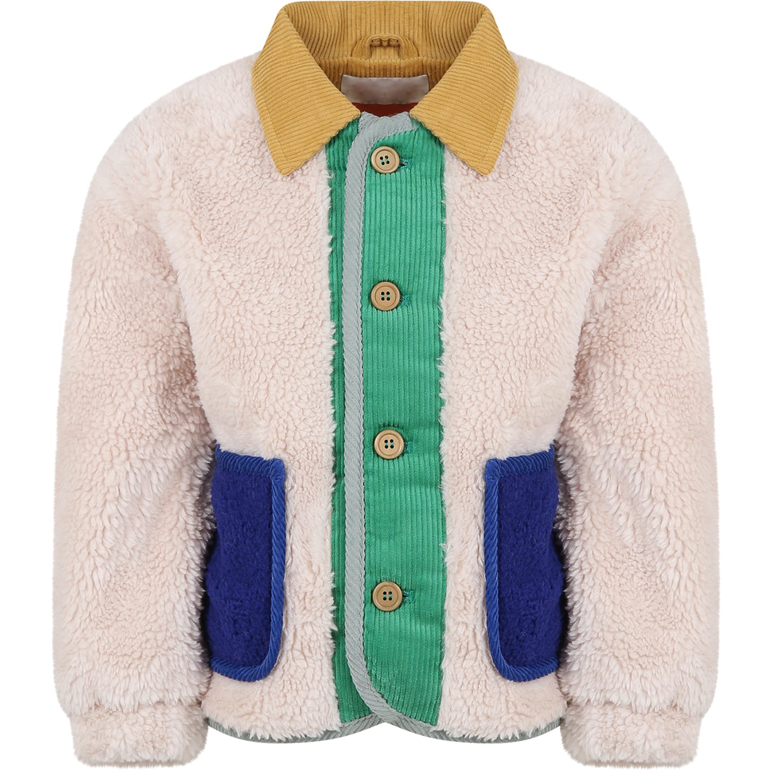 Shop Bobo Choses Ivory Eco-fur Coat For Kids With Logo