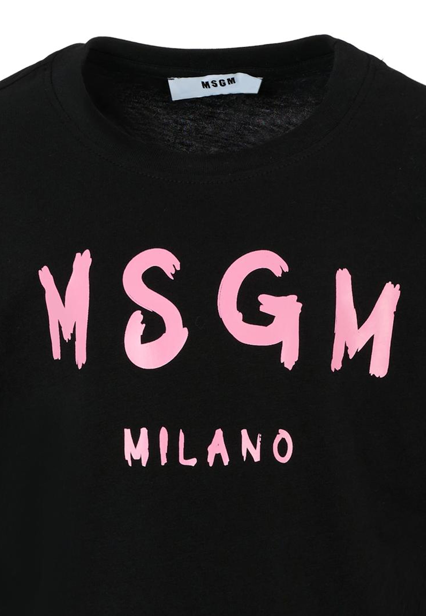 Msgm Long-sleeve Logo-print T-shirt In Black