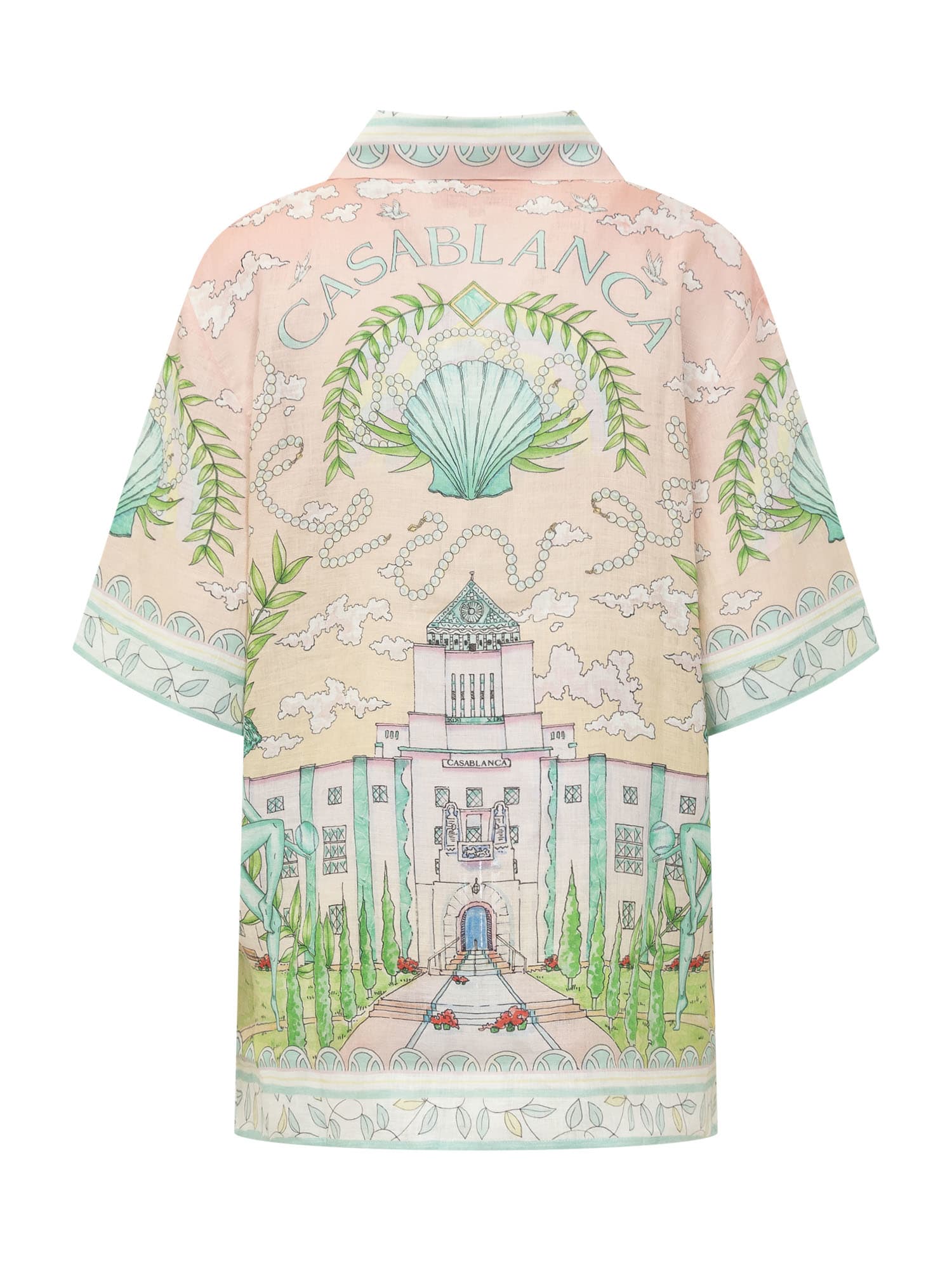 Shop Casablanca Linen  Palace Shirt In Vase