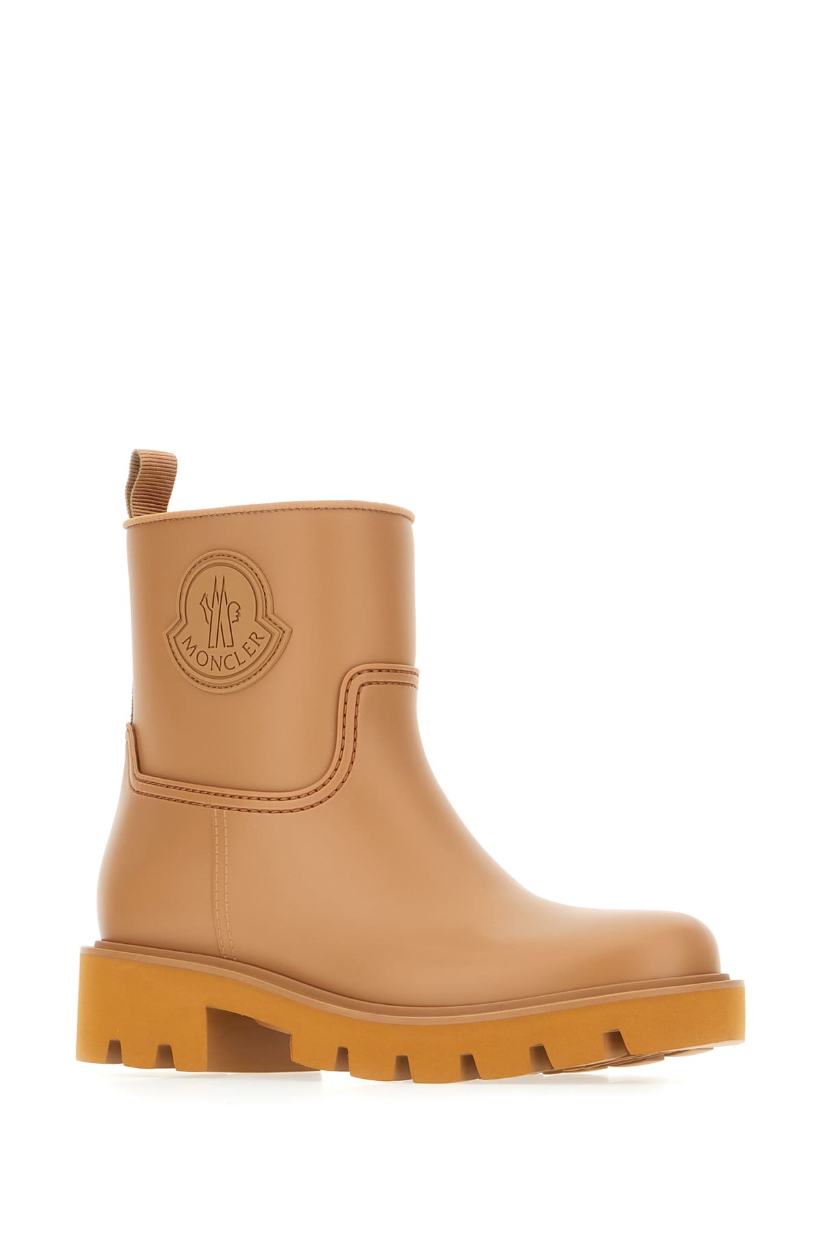 Moncler Kickstream Leather And Shell Ankle Boots In Brown