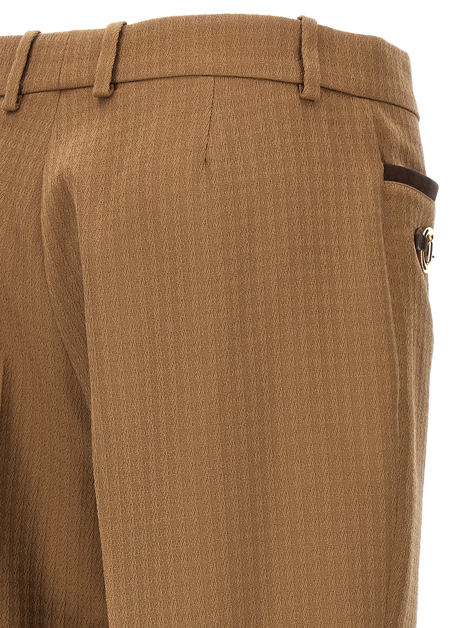 Shop Gucci Morsetto Pants In Brown