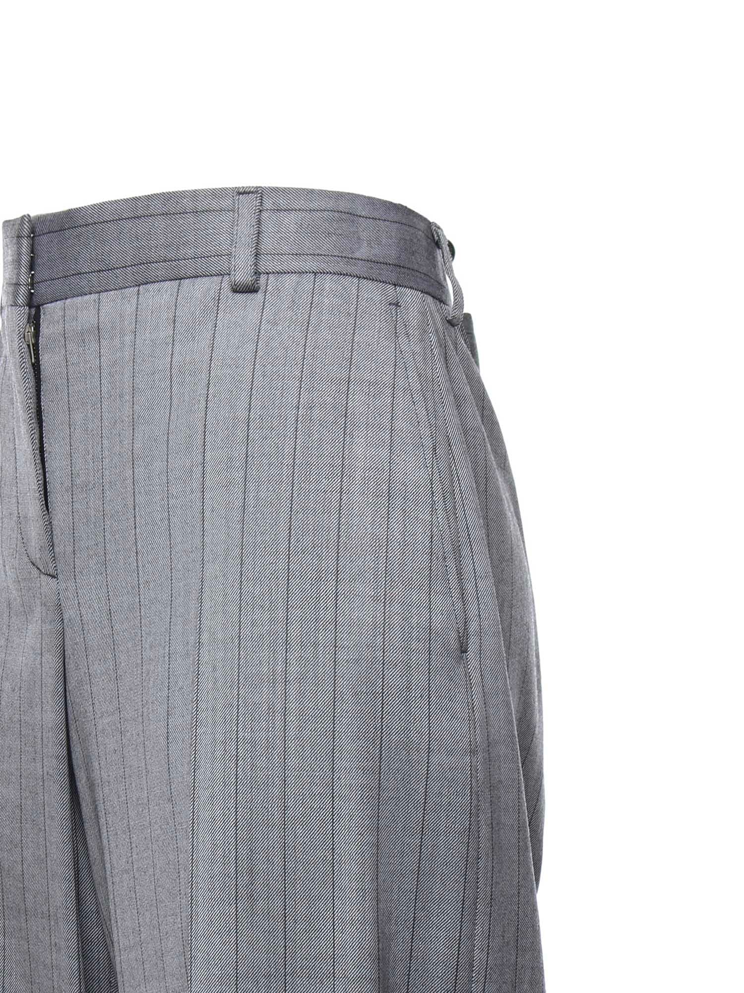 Stella Mccartney Pinstriped Pleated Trousers In Gray