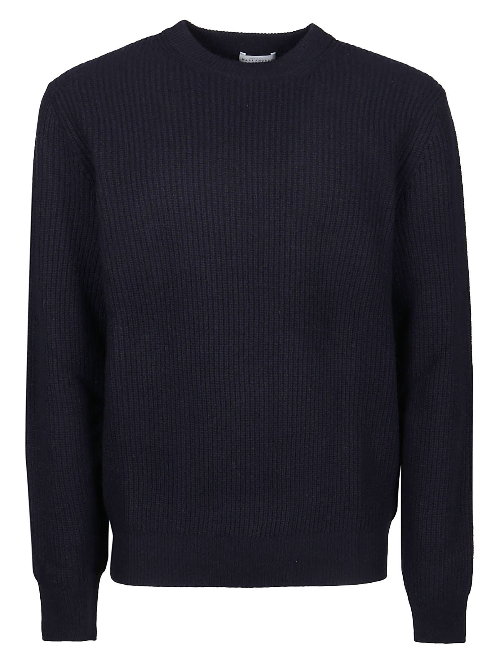 Ballantyne Fine Knit V-neck Sweater In Nero/navy