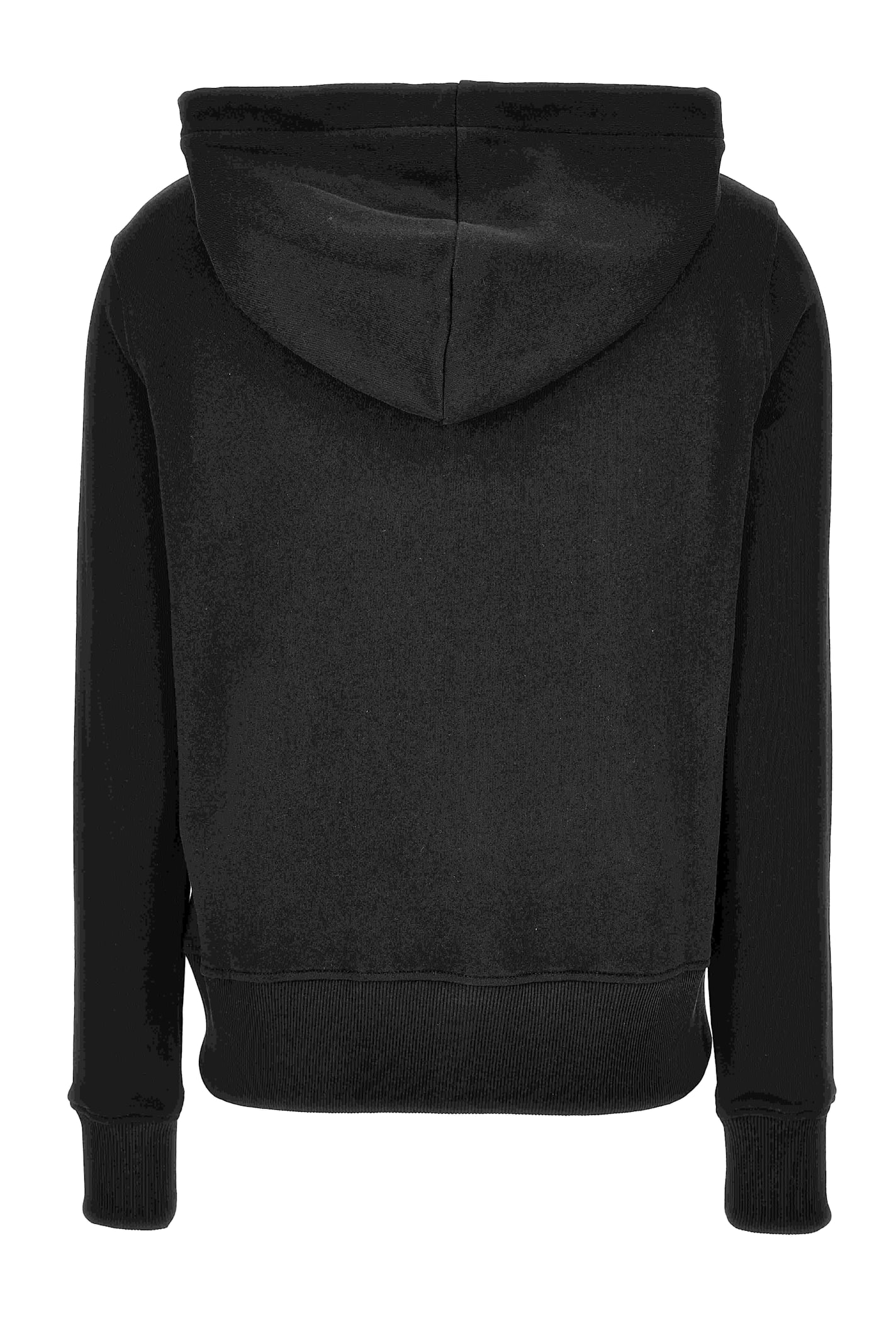 Versace Jeans Couture Logo-embroidered Zip-up Cotton Hoodie In Black