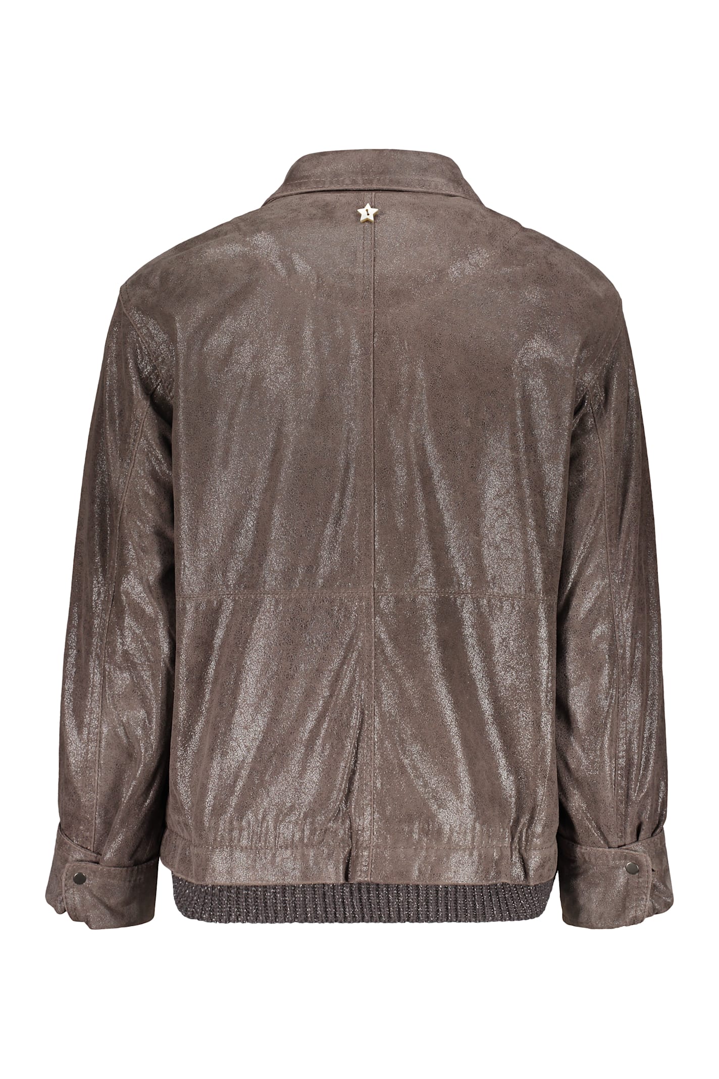 Lorena Antoniazzi Leather Jacket In Brown