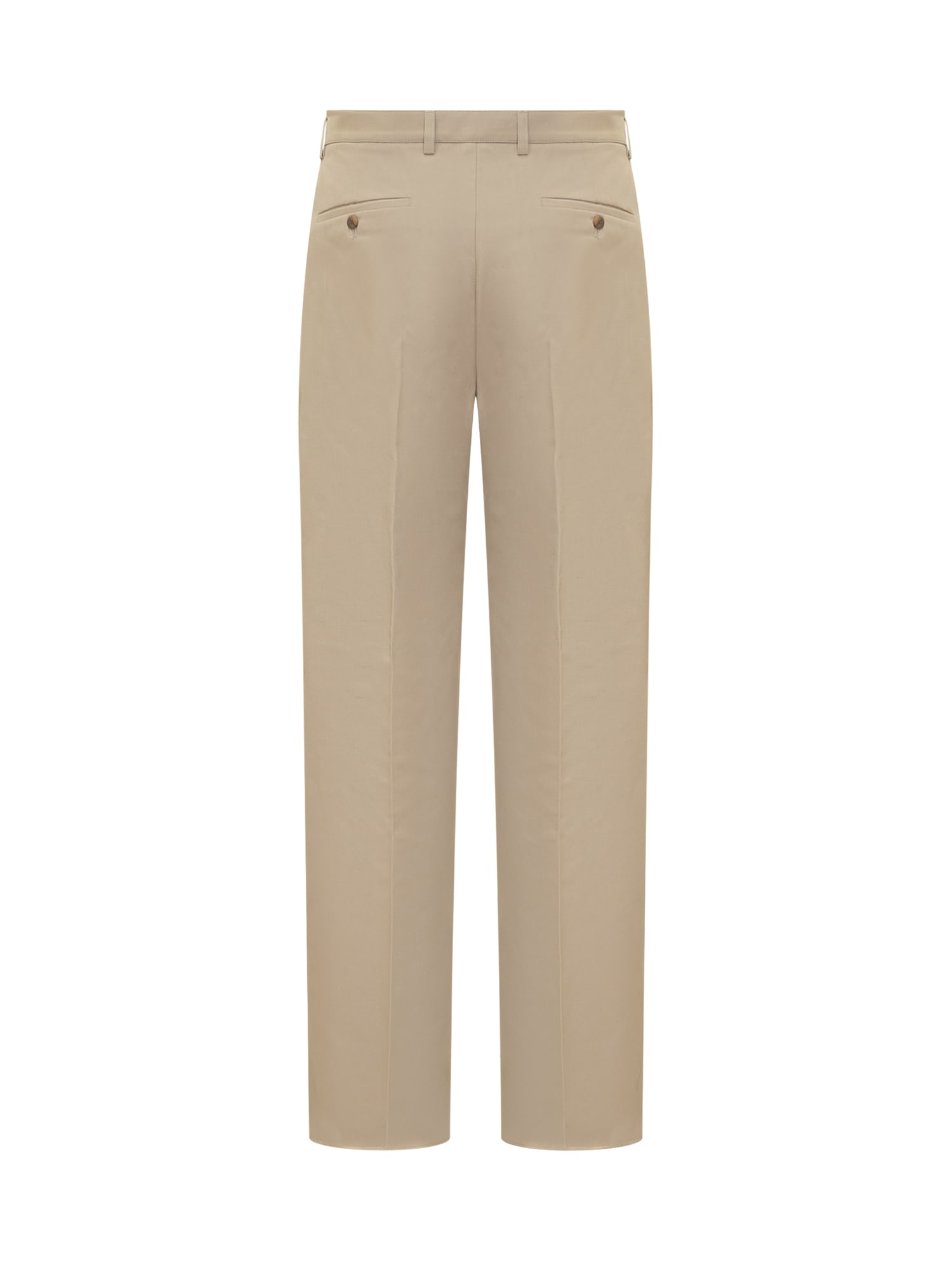Shop Ferragamo Trousers With Logo In Sand