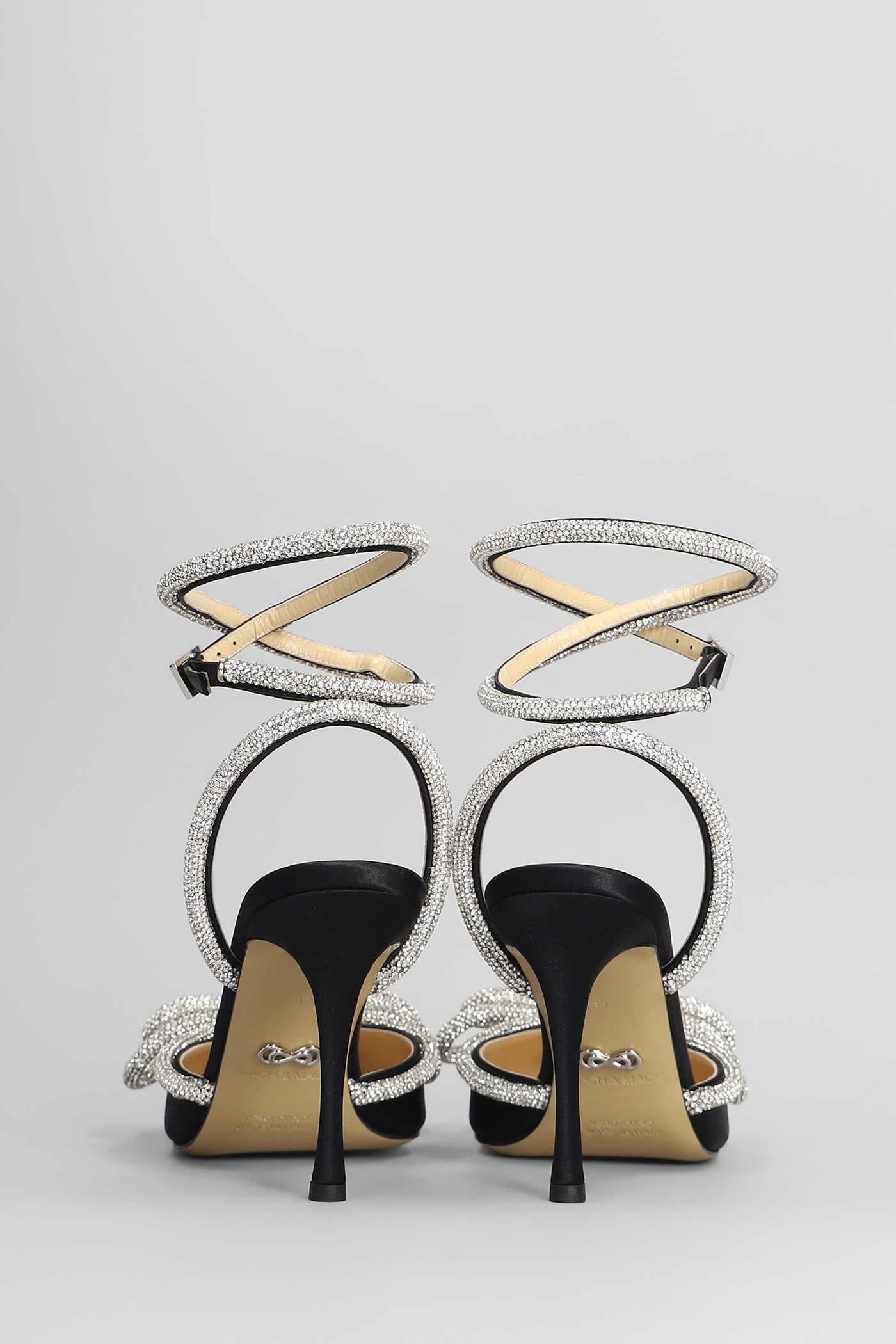 Mach & Mach Double Bow Satin Pumps In Black