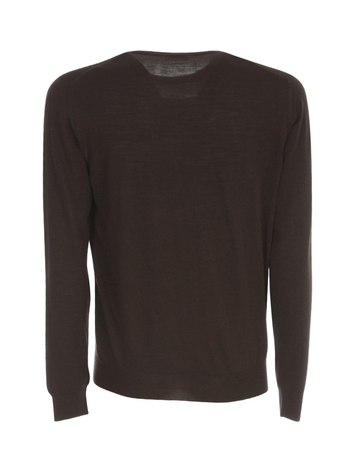 Drumohr Crewneck Knitted Sweater In Marrone