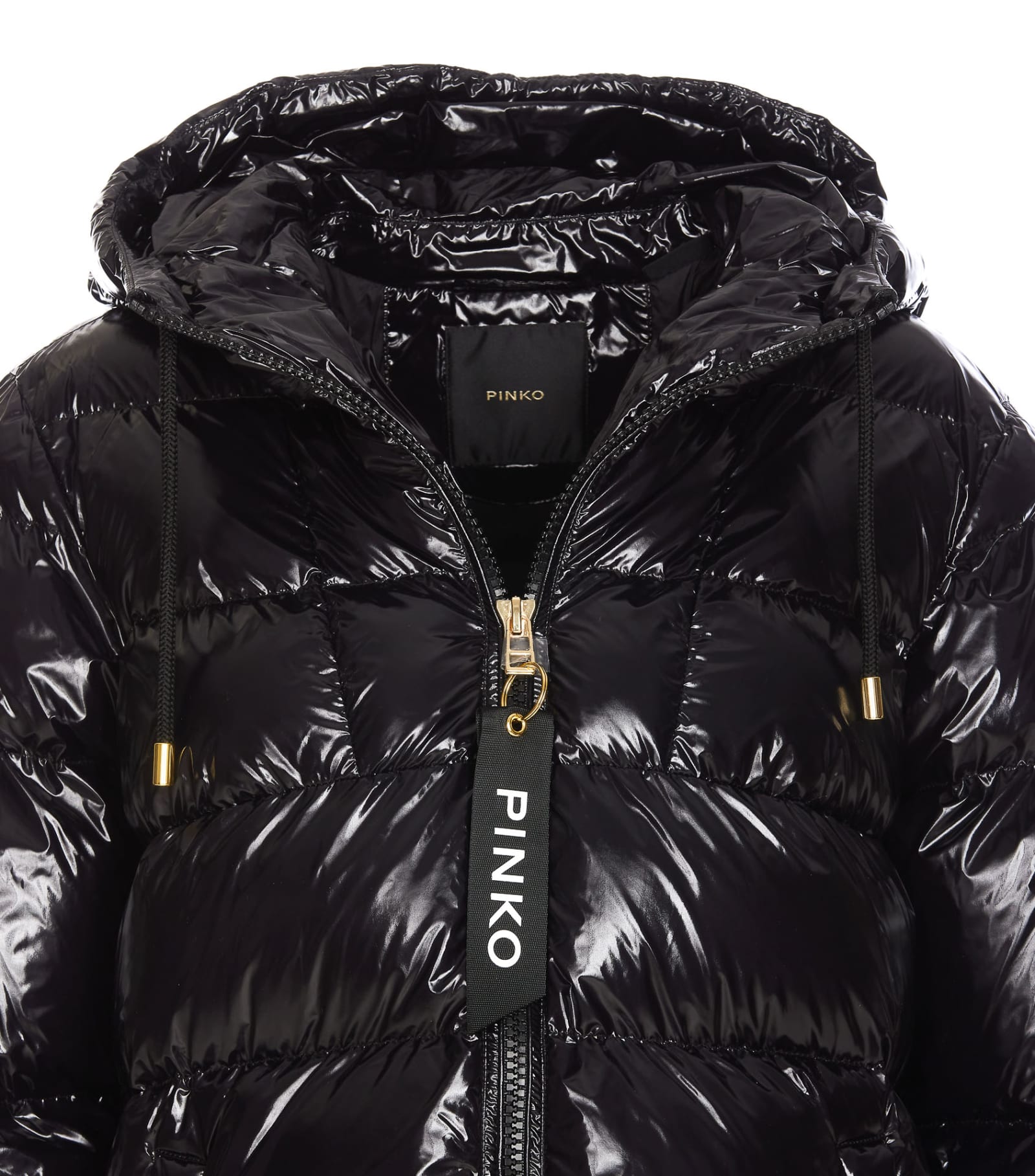 Shop Pinko Eleodoro Down Jacket In Nero Limousine