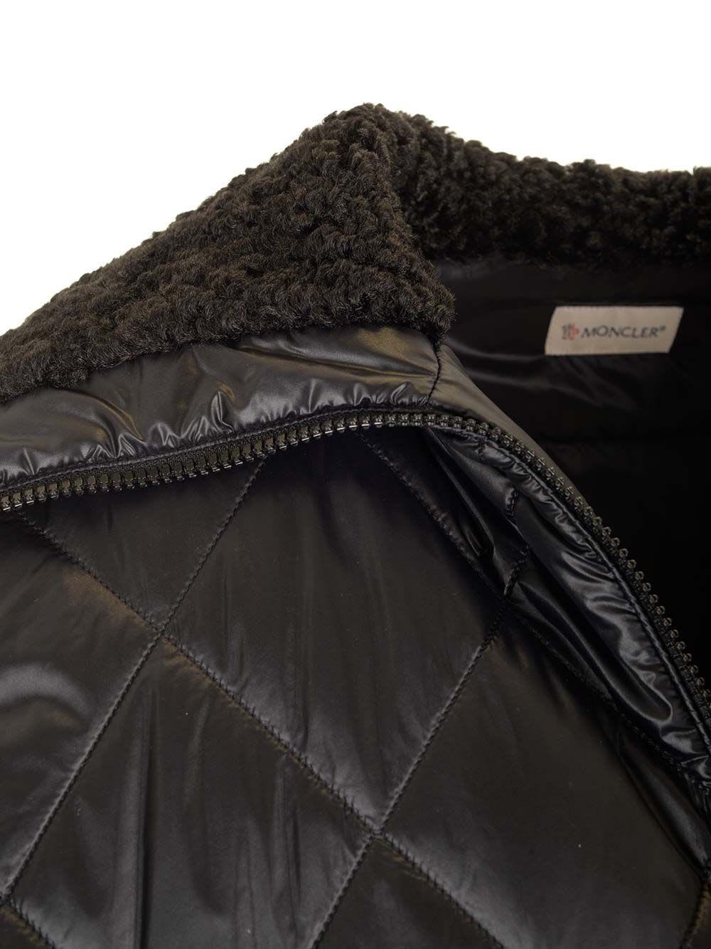 Shop Moncler Quilted Cape In Black