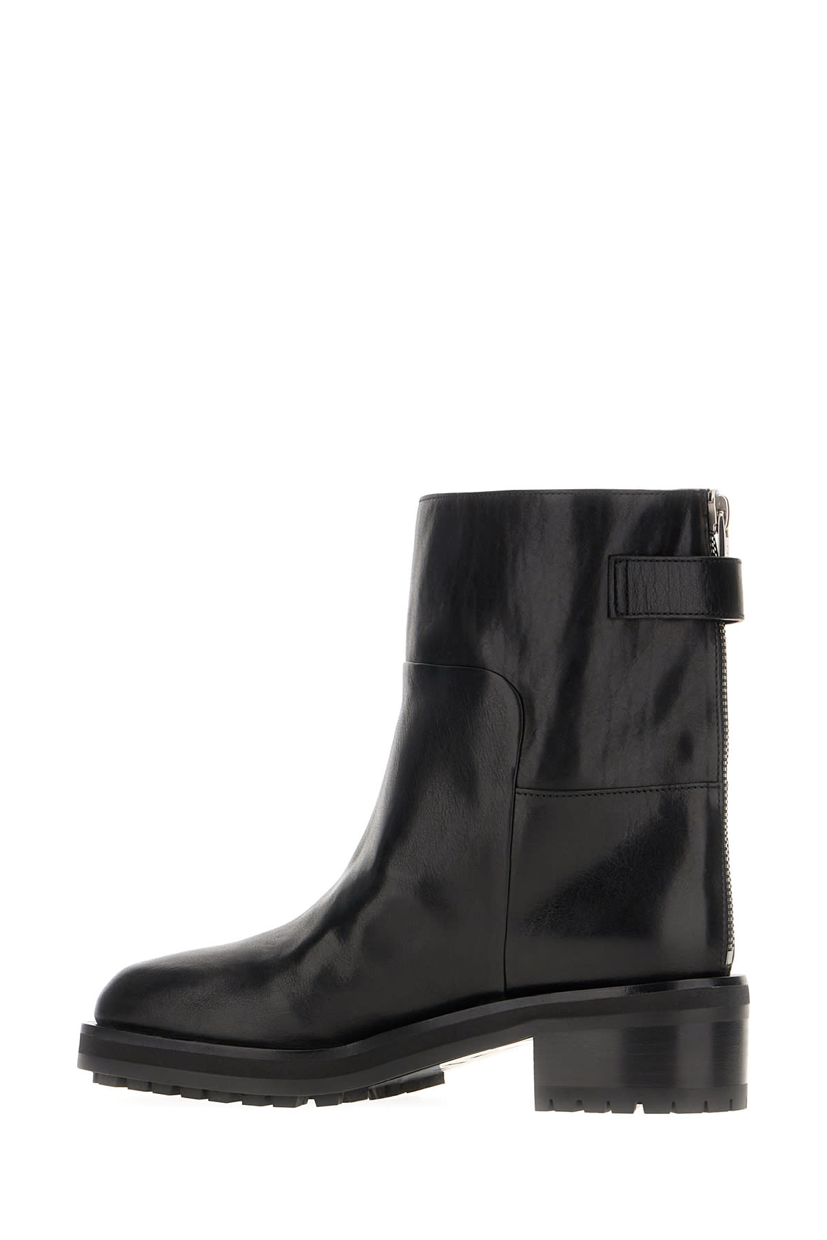Jimmy Choo Women Brooklyn Ab 50 Leather Boots With Adjustable Strap In Black