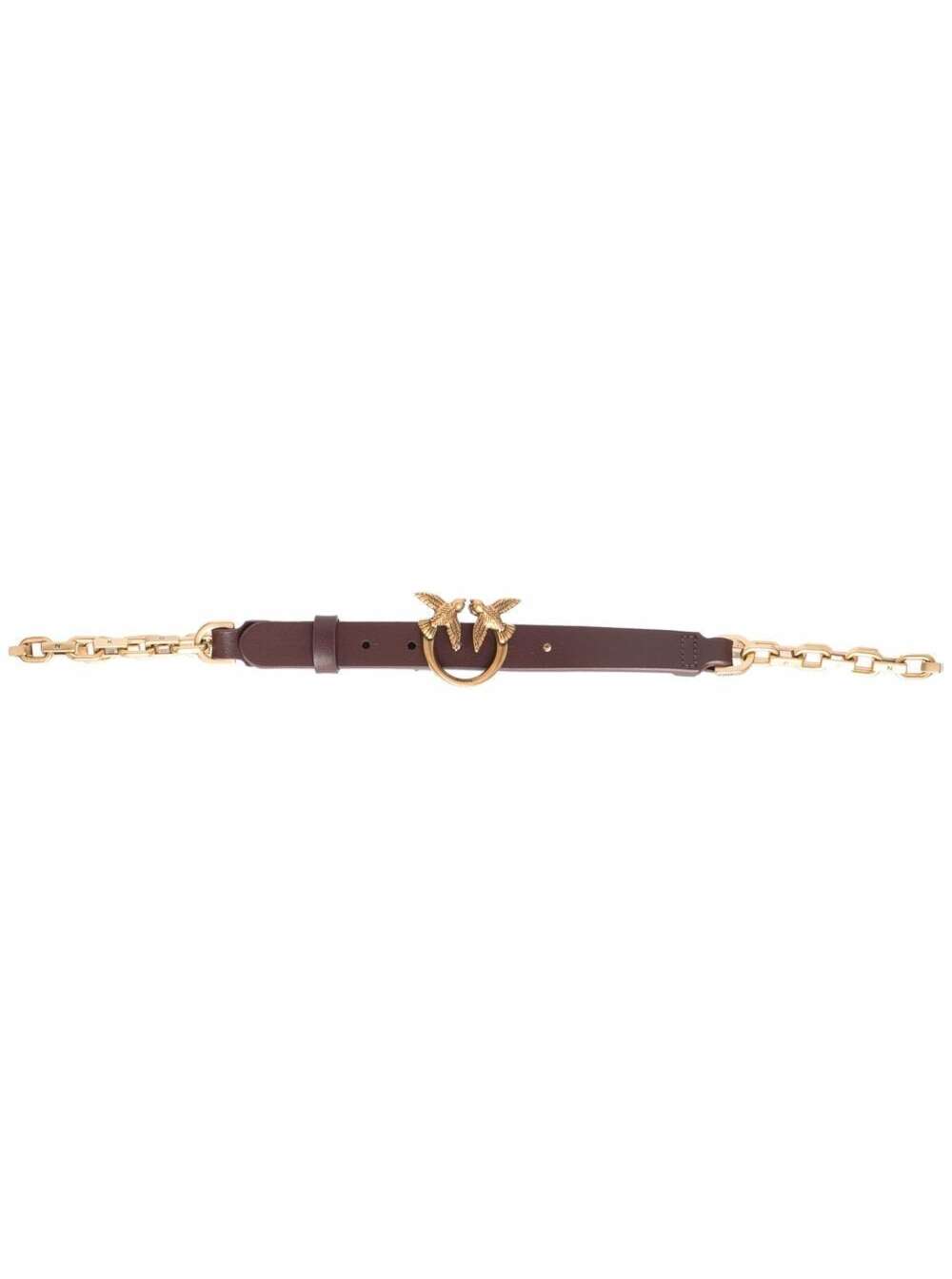 Pinko Love Birds Leather And Chain Belt