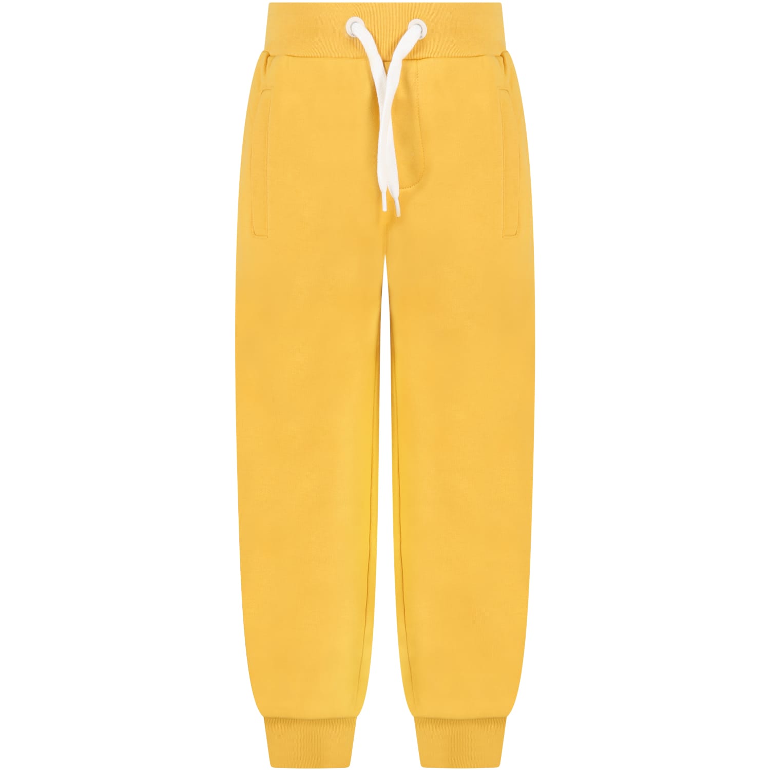 Fendi Yellow Sweatpants For Kids With Logo