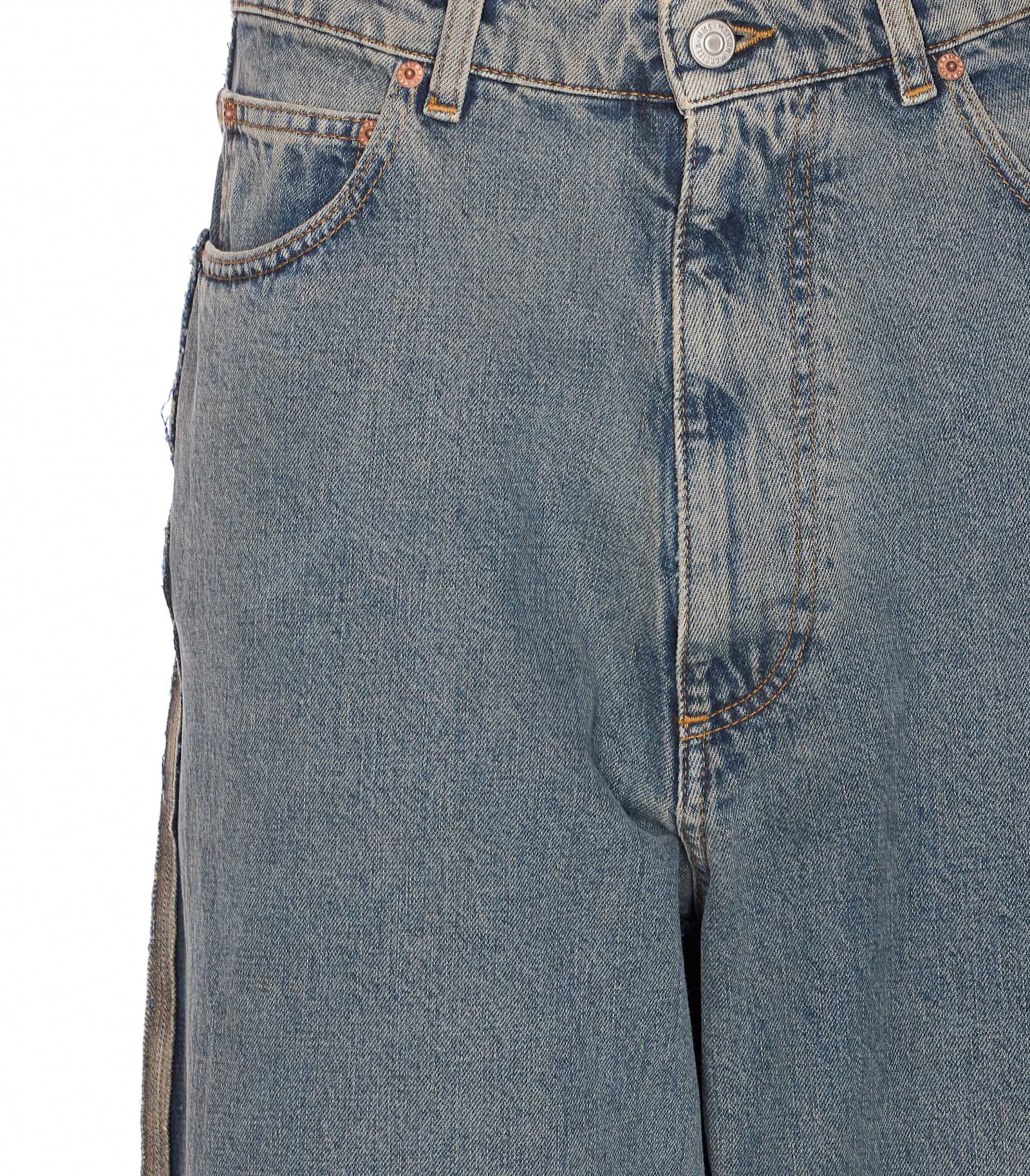 Mm6 Maison Margiela Wide Leg Jeans In Gray