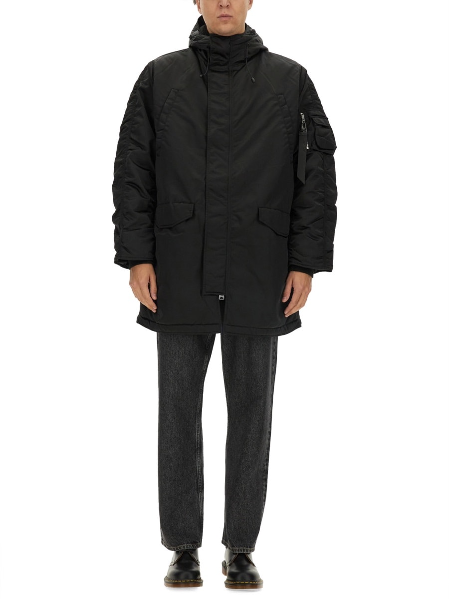 Alpha Industries Long Bomber Jacket "n-3b" In Black