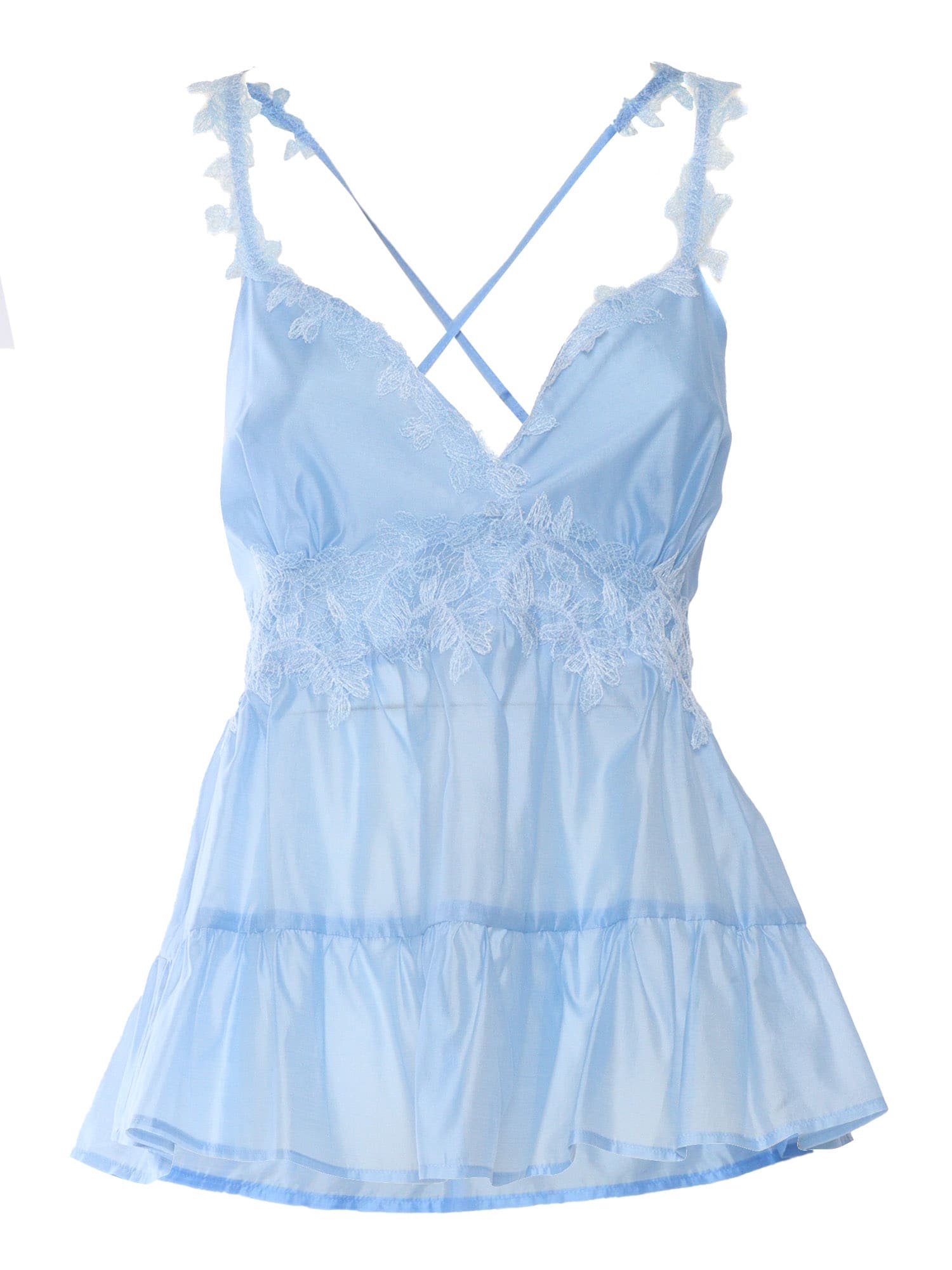 Light Blue Top With Laces