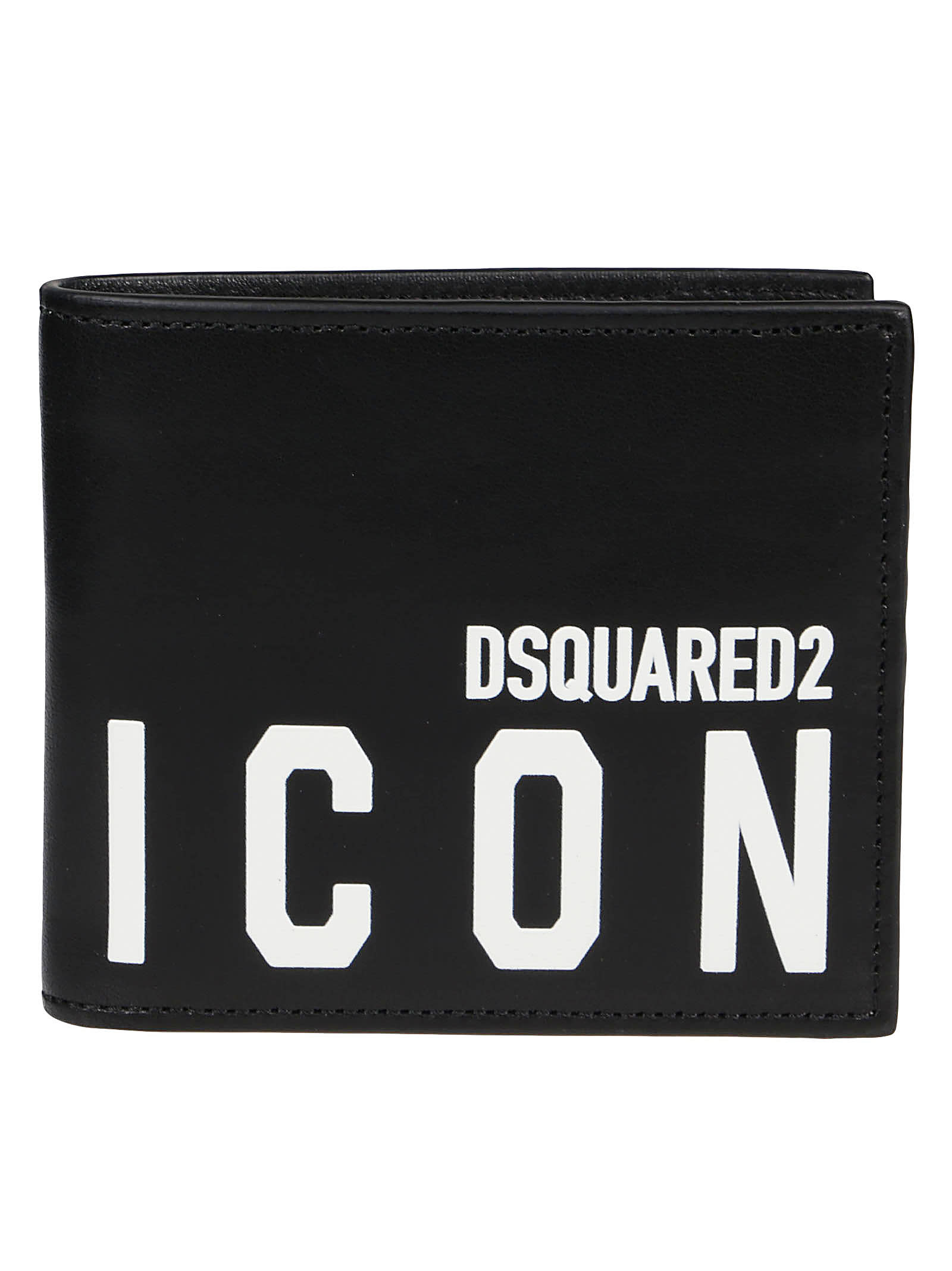 Shop Dsquared2 Be Icon Wallet In Nero/bianco