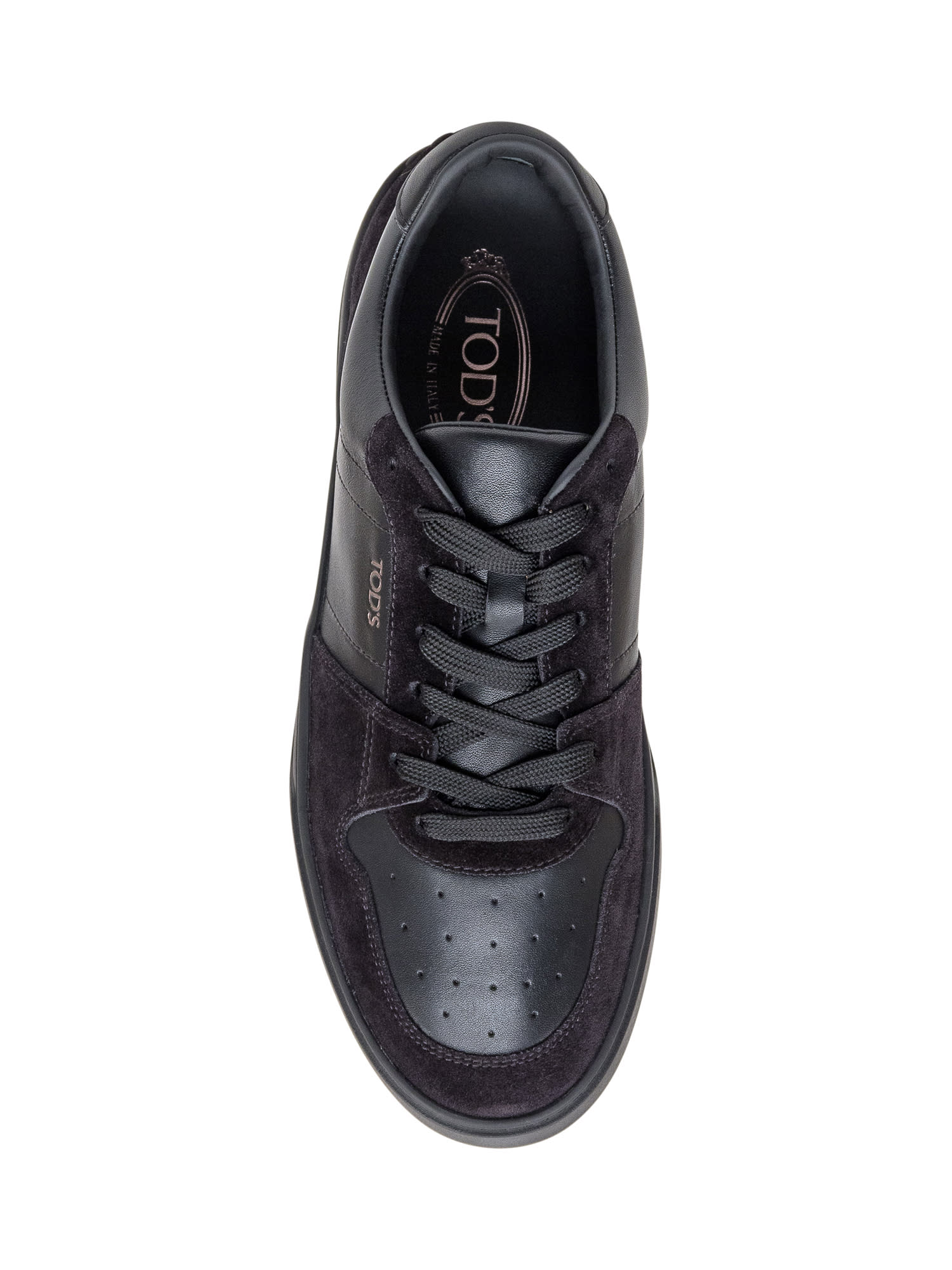 Shop Tod's Leather Sneaker In Nero