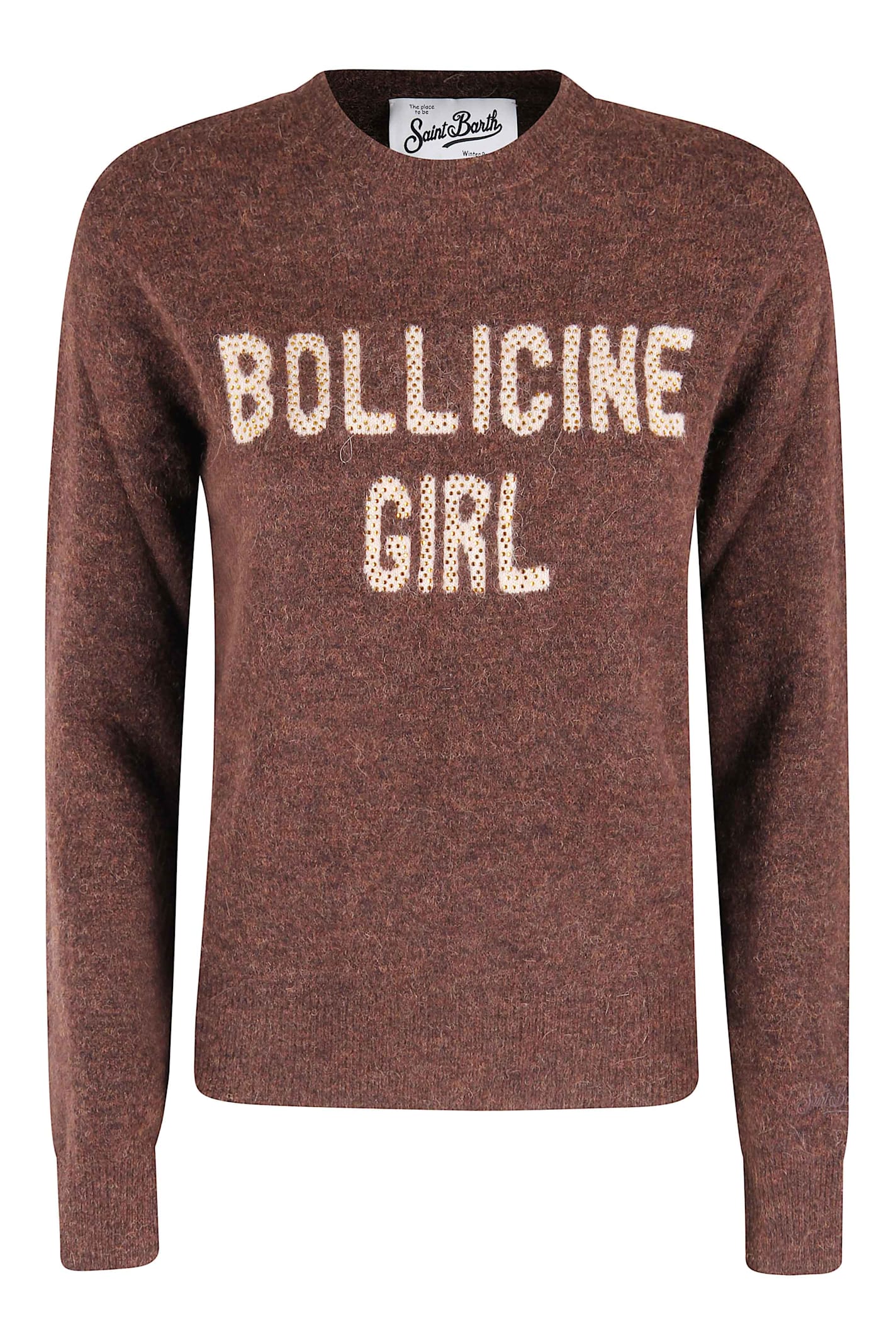Mc2 Saint Barth Crewneck Nordic Sweater In Brown