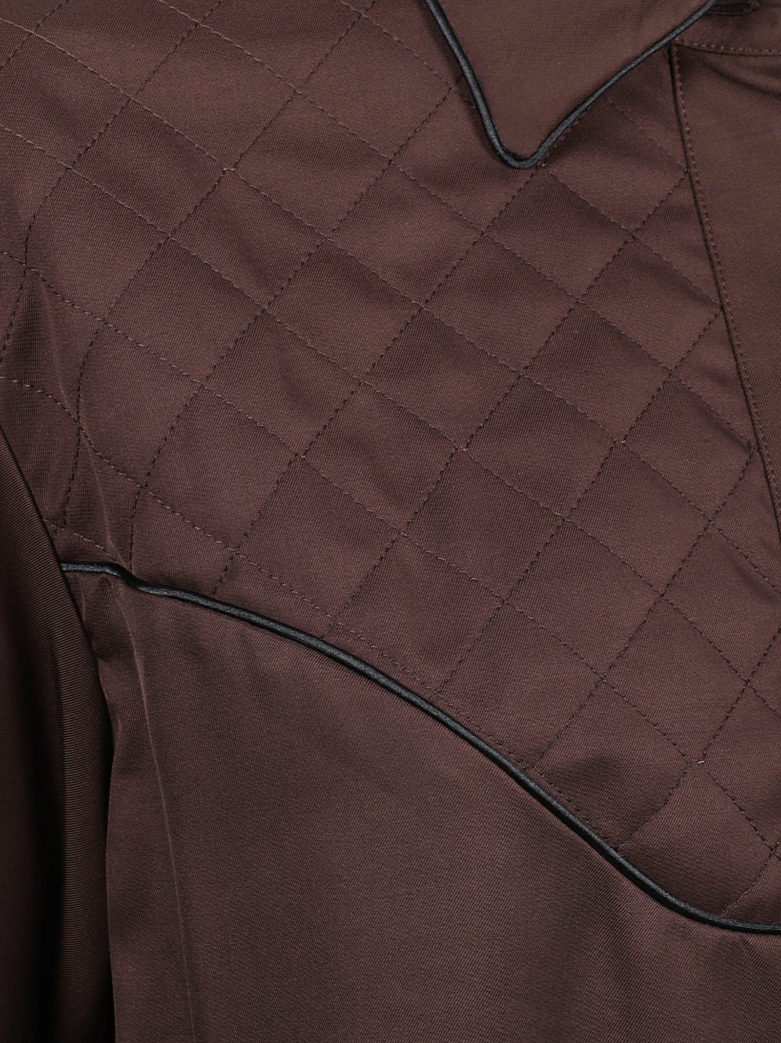 Golden Goose Viscose Shirt With Quilted Details In Brown