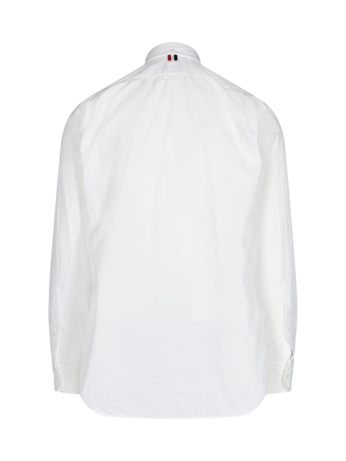 Shop Thom Browne Signature Grosgrain Placket Shirt In White