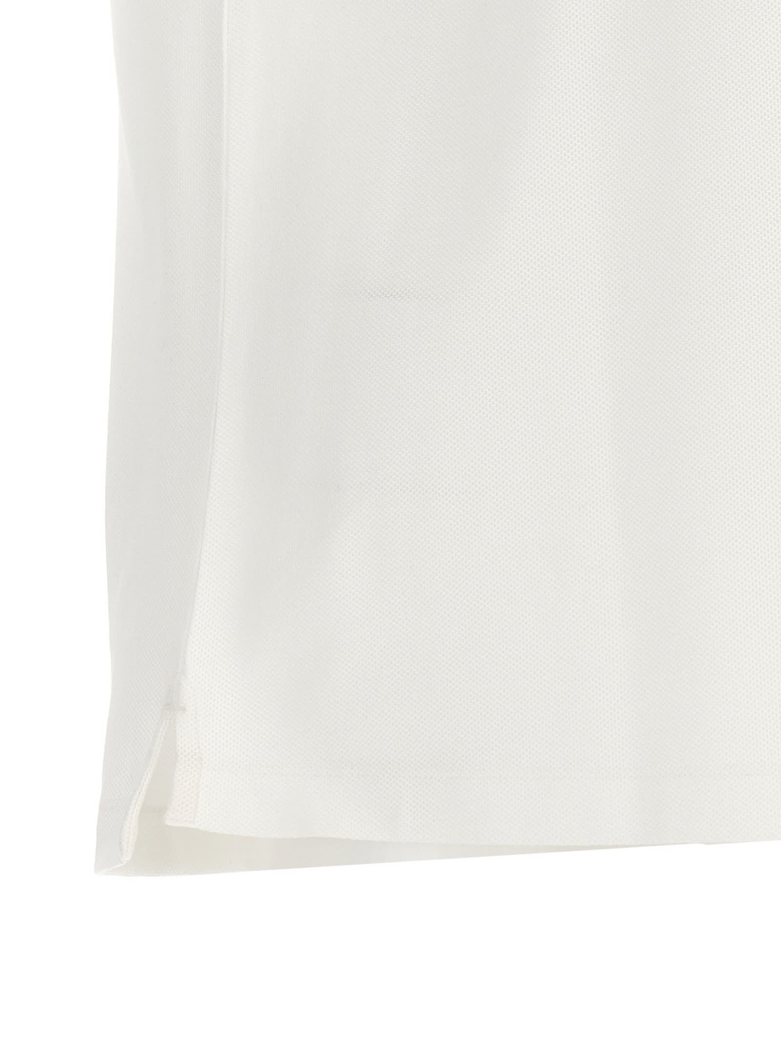 Shop Burberry Logo Embroidery Polo Shirt In White