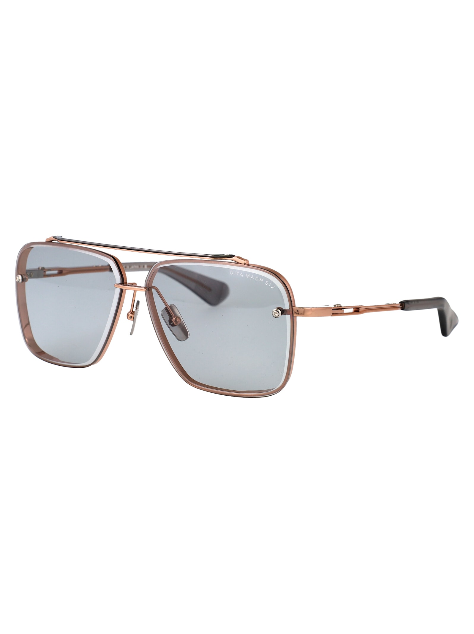 Dita Mach-six Sunglasses In Rose Gold - Black Rhodium W/ Medium Grey - Ar