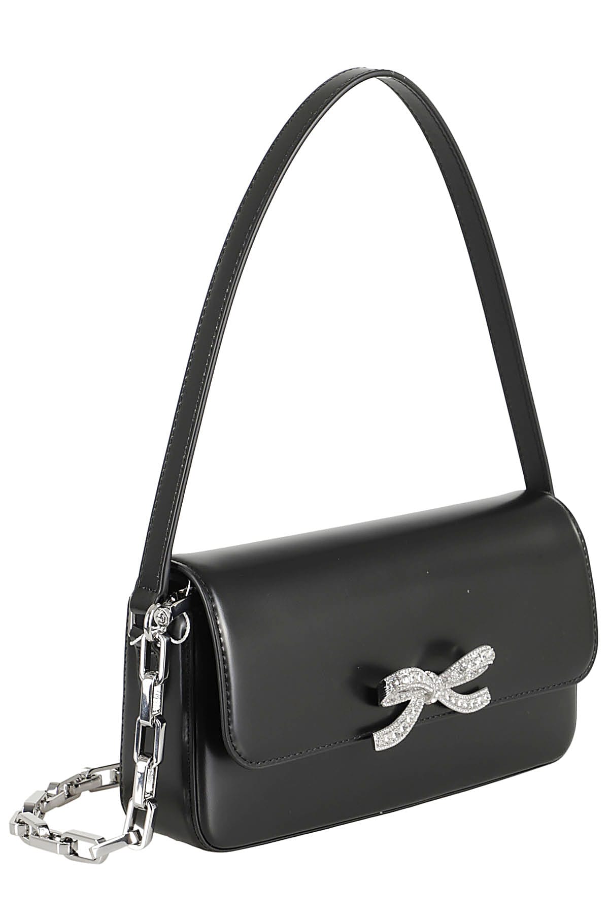 Shop Self-portrait Baguette Bag In Black