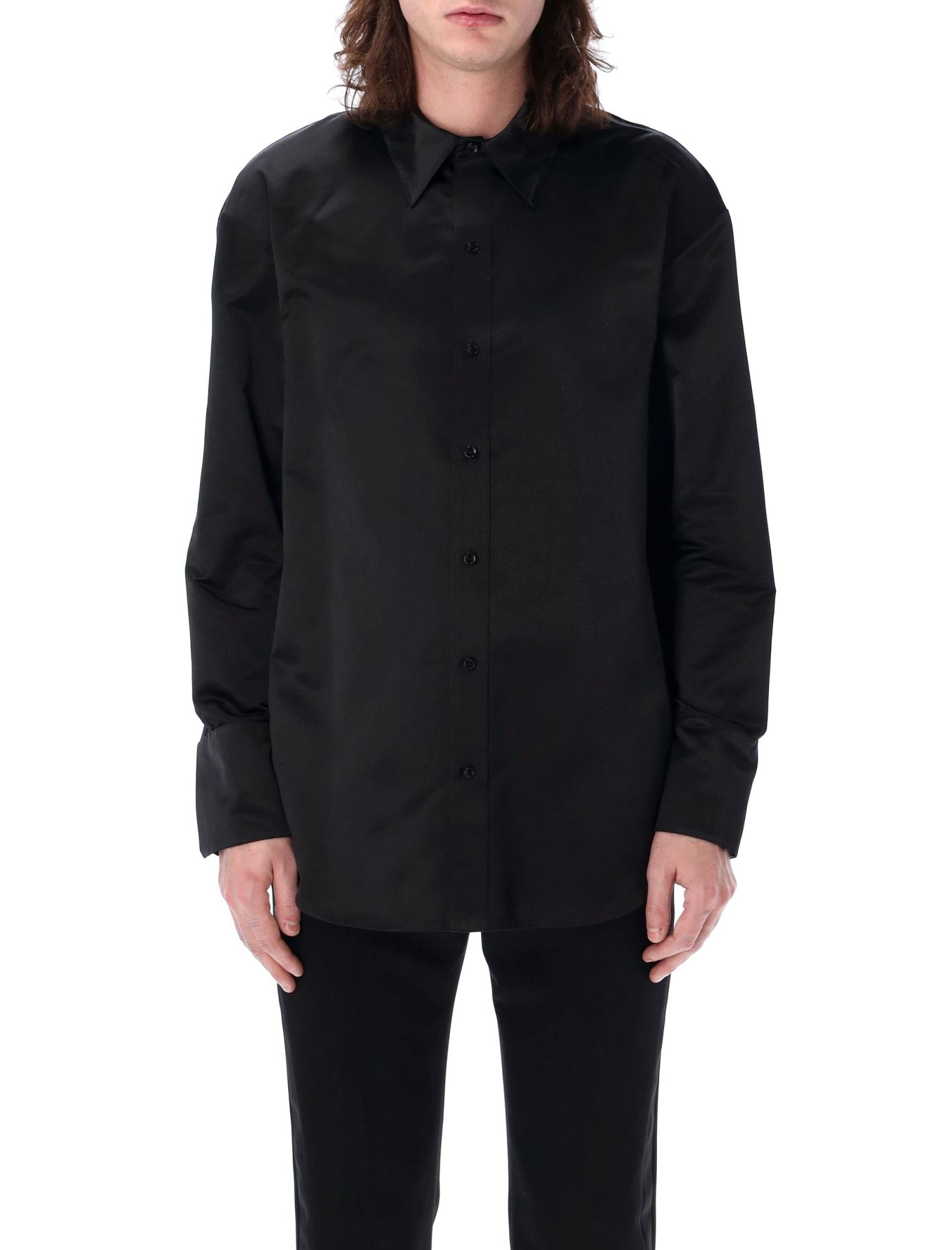 Shop Saint Laurent Oversized Shirt In Black