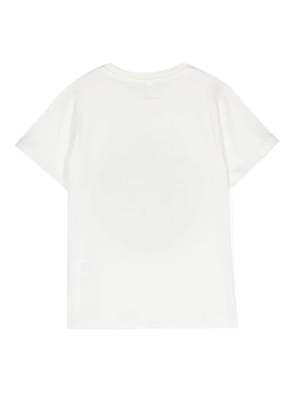 Shop Stella Mccartney White T-shirt With Metallic Logo Disc