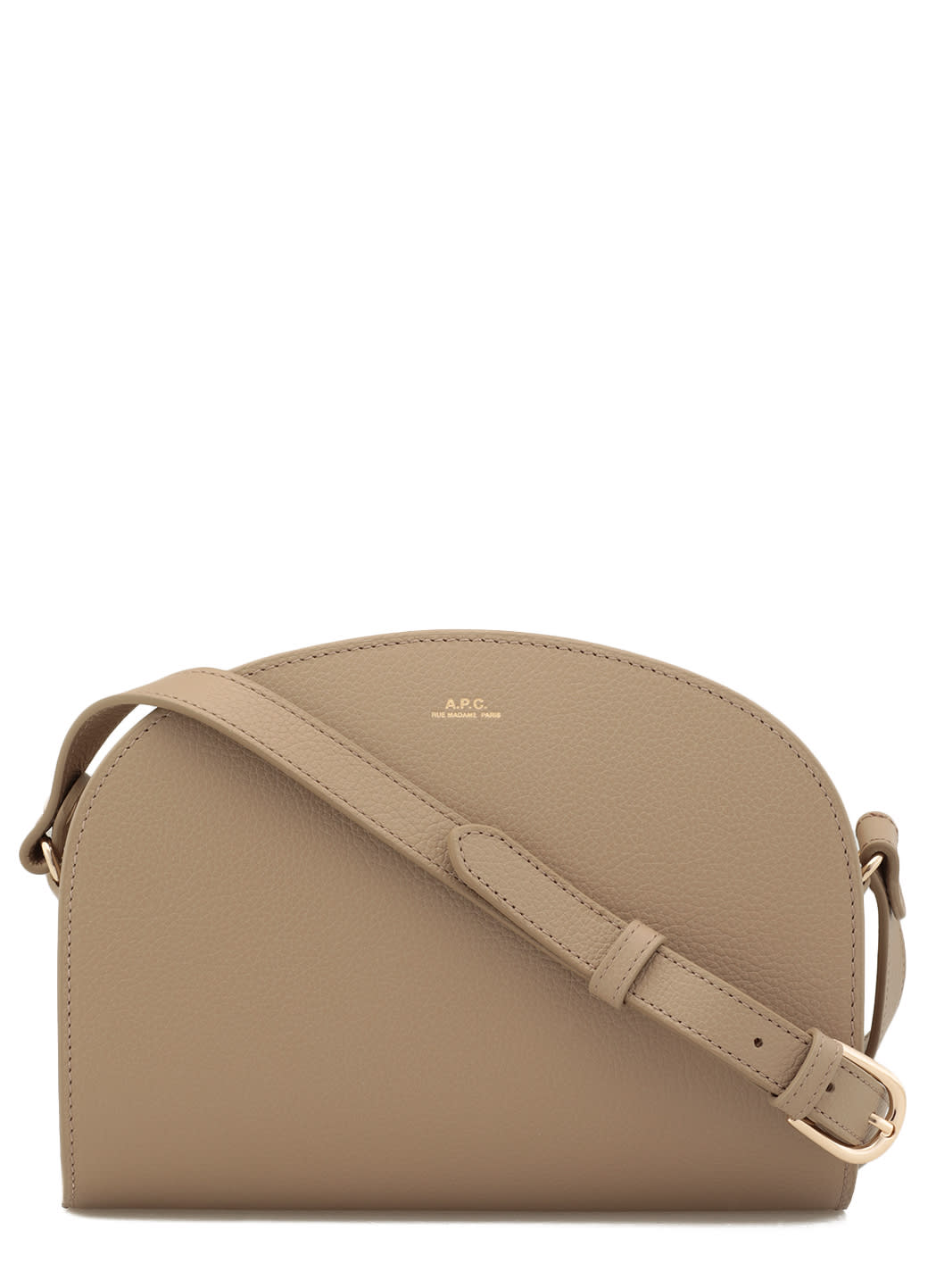 A.p.c. Pebbled Leather Shoulder Bag In Taupe