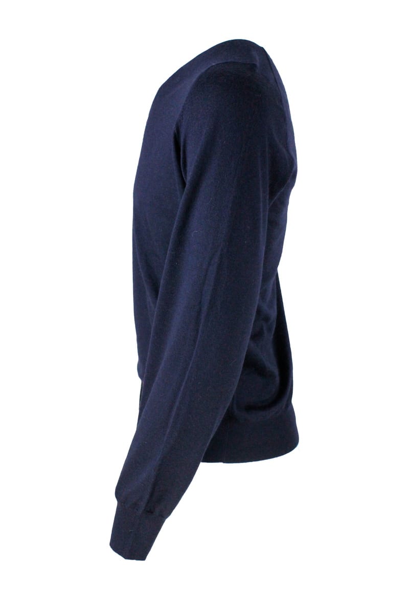 Shop Brunello Cucinelli V-neck Sweater In Blu