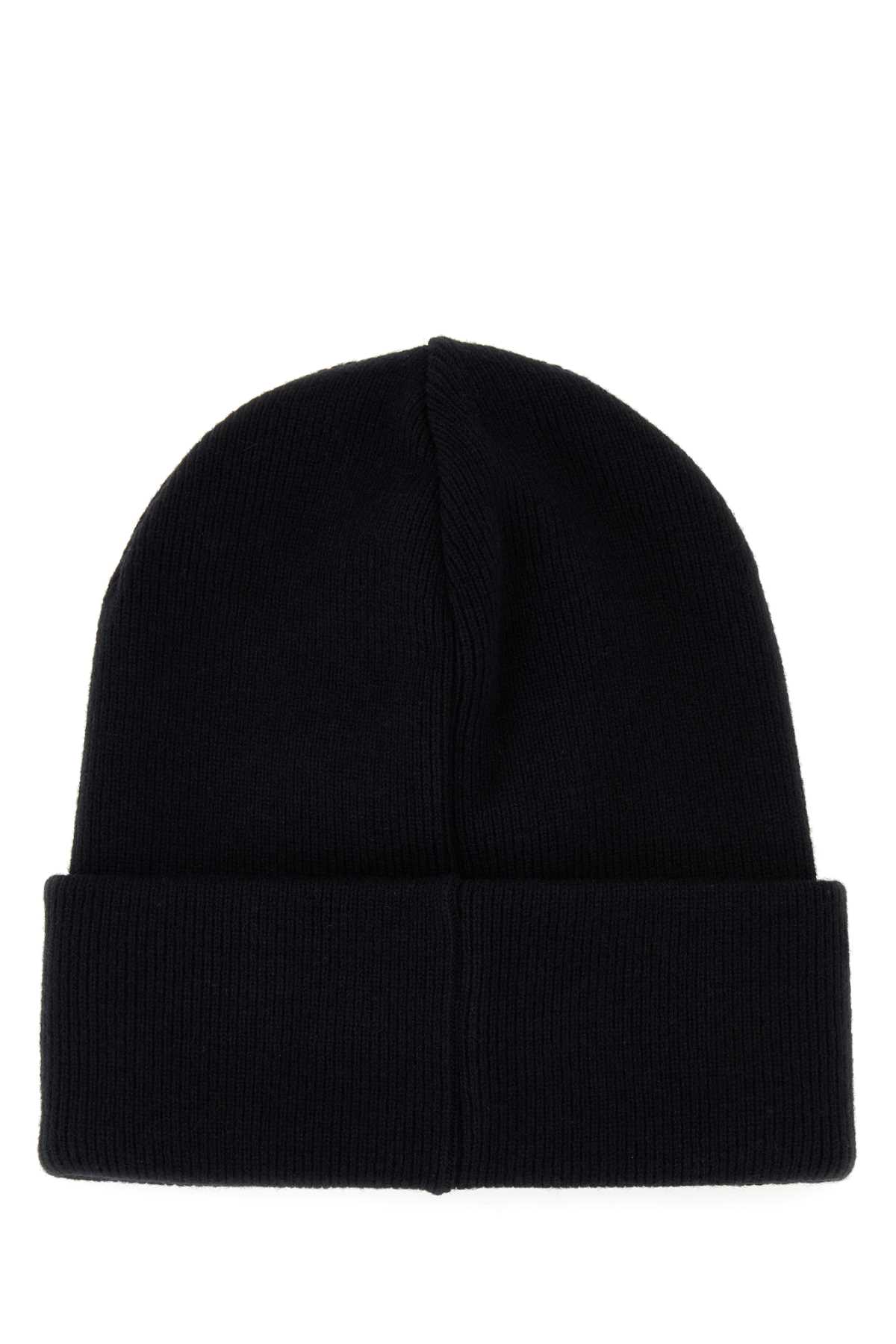 Shop Dsquared2 Black Wool Beanie Hat In M084