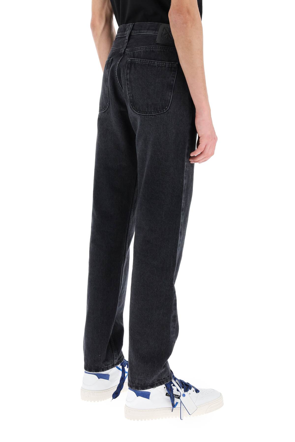 Off-white Regular Jeans With Tapered Cut In Black No Color (grey)