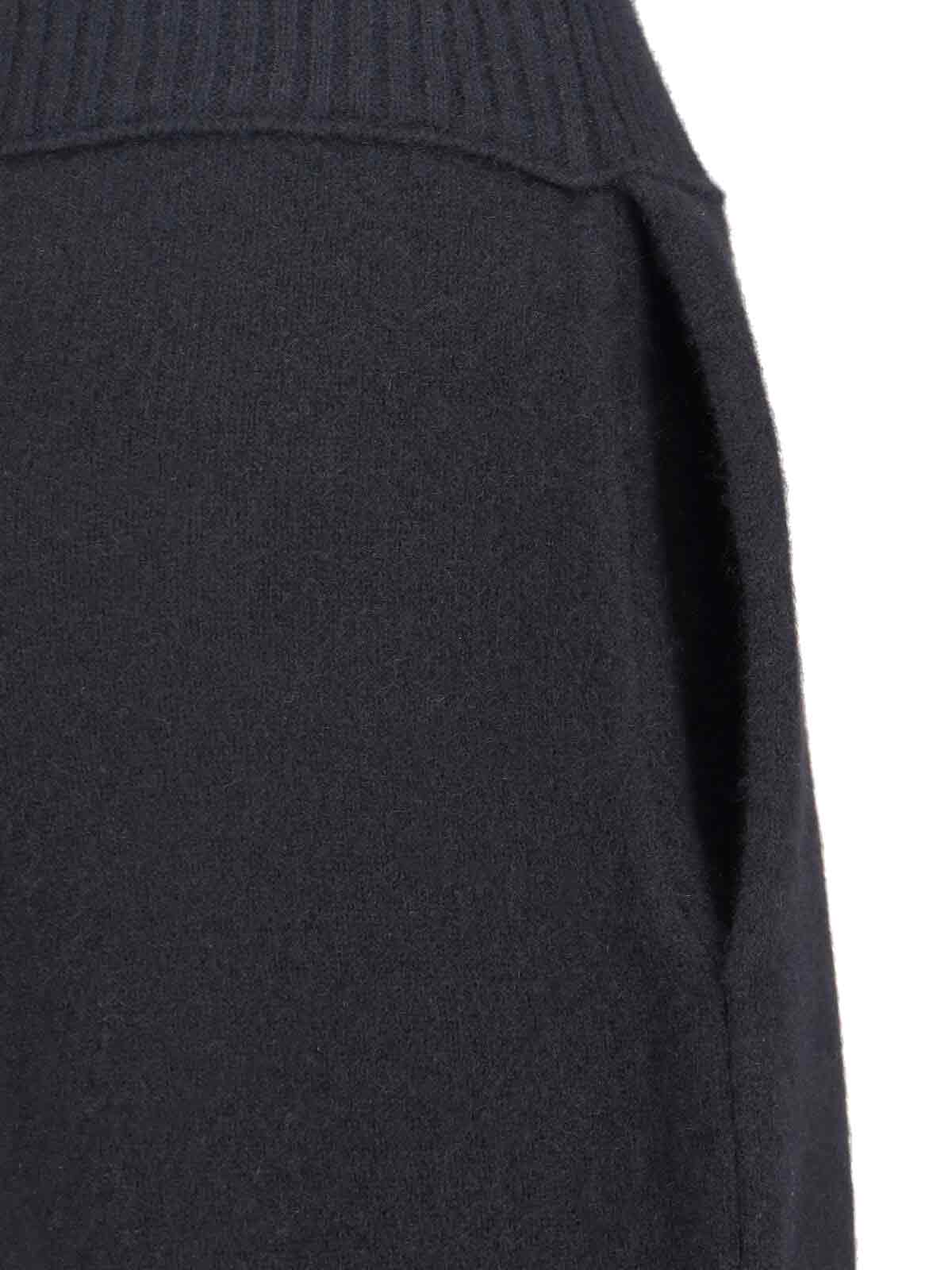 Uma Wang Ribbed Texture Wide Leg Trousers In Black