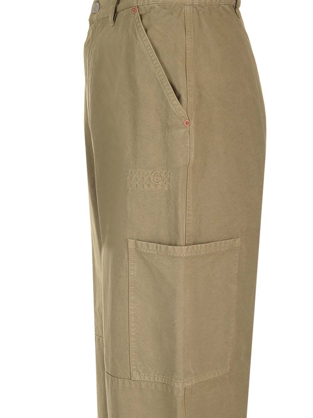 Shop Mm6 Maison Margiela Cotton Trousers In Green