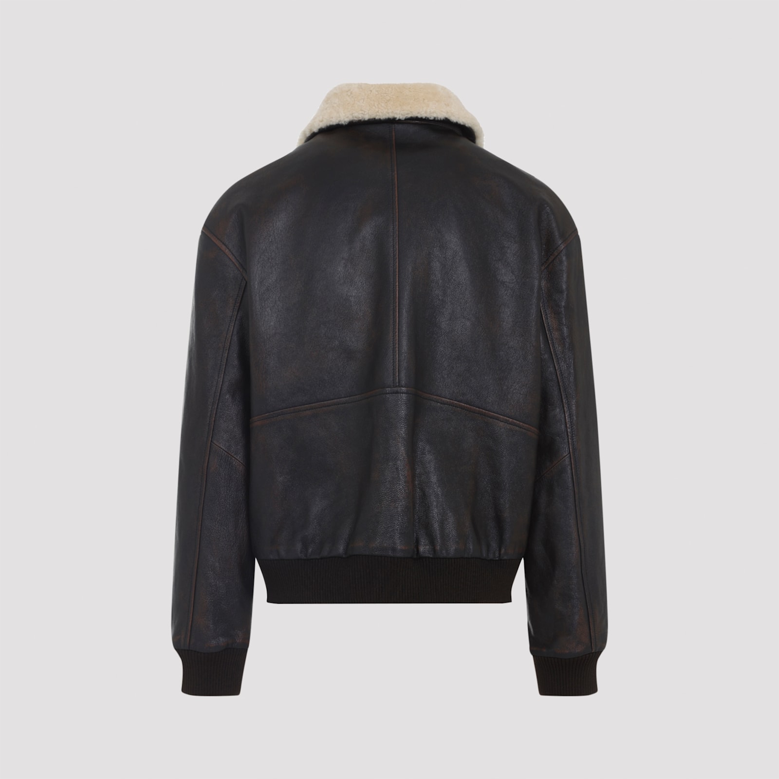Celine Aviator Jacket With Ribbed Cuffs And Hem In Black