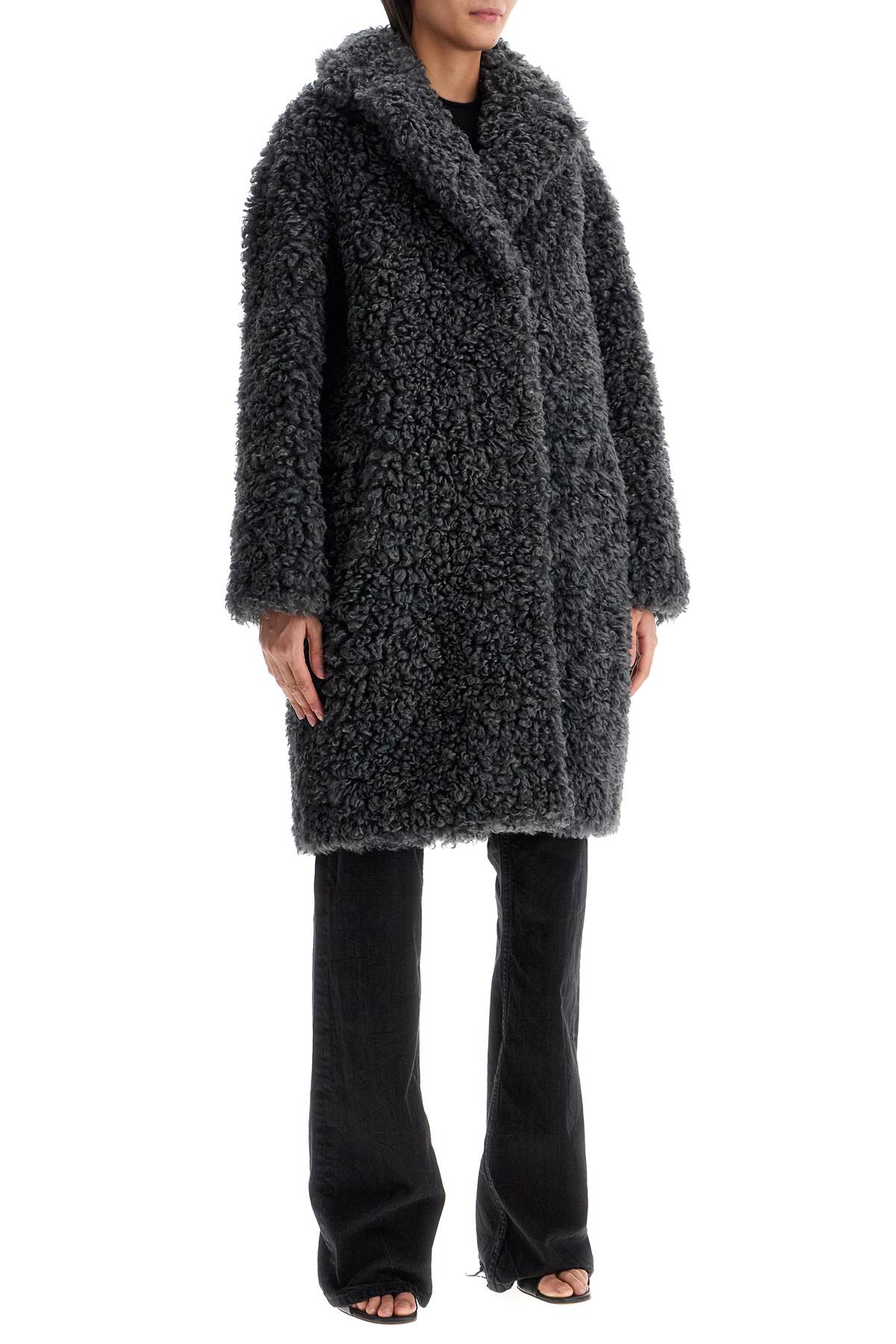 Shop Stand Studio Camille Cocoon Coat In Smoke Grey (grey)