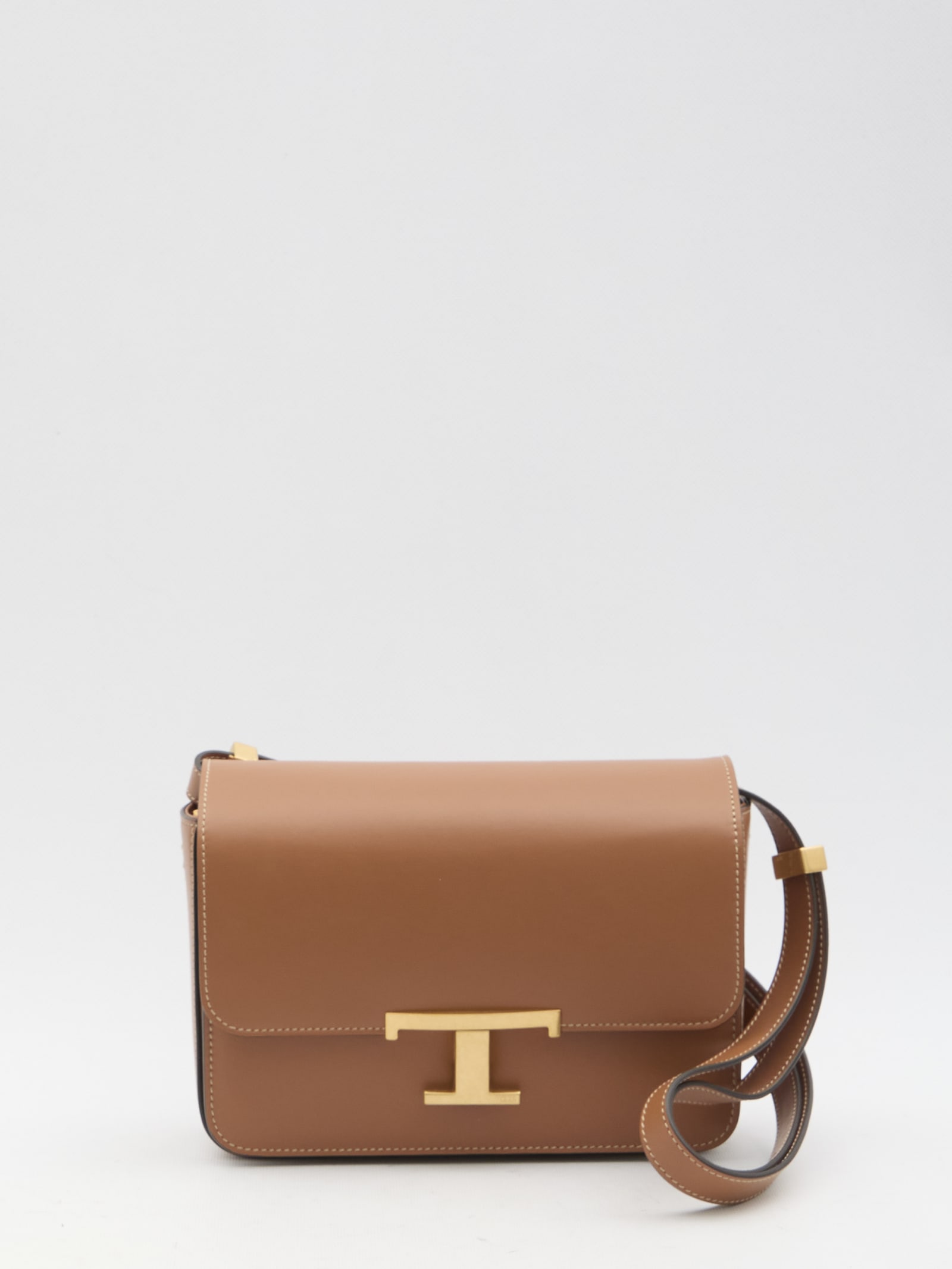 Shop Tod's Mini T Timeless Crossbody Bag In Brown