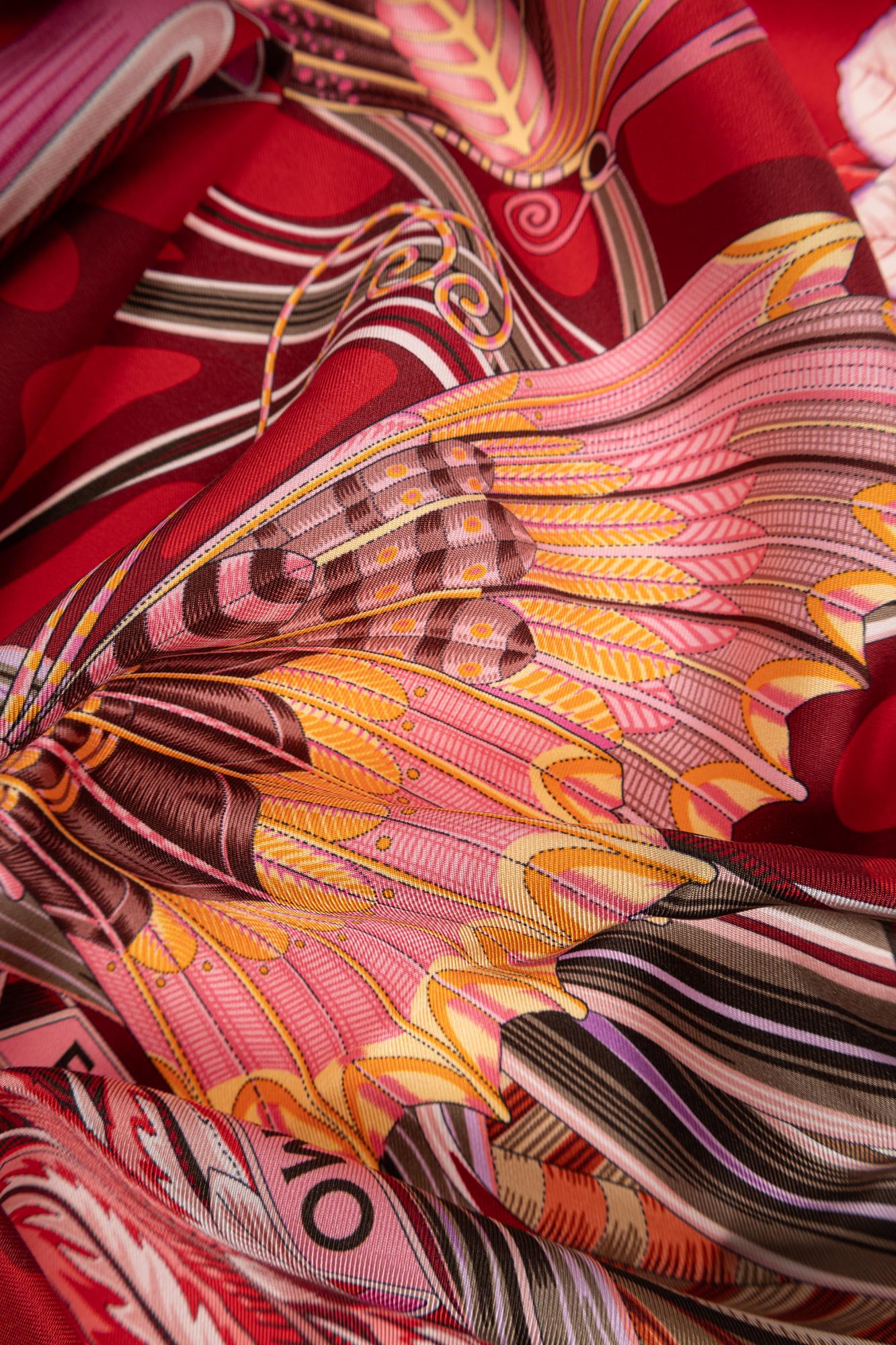 Ferragamo Silk Scarf With Print In Red