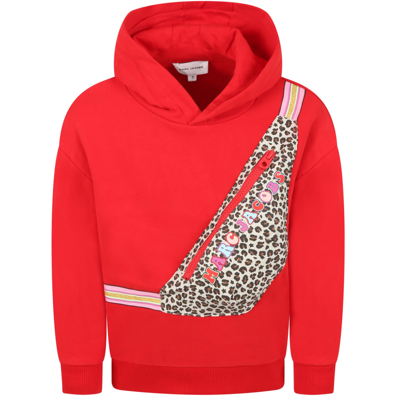 Little Marc Jacobs Red Sweatshirt For Girl With Logo