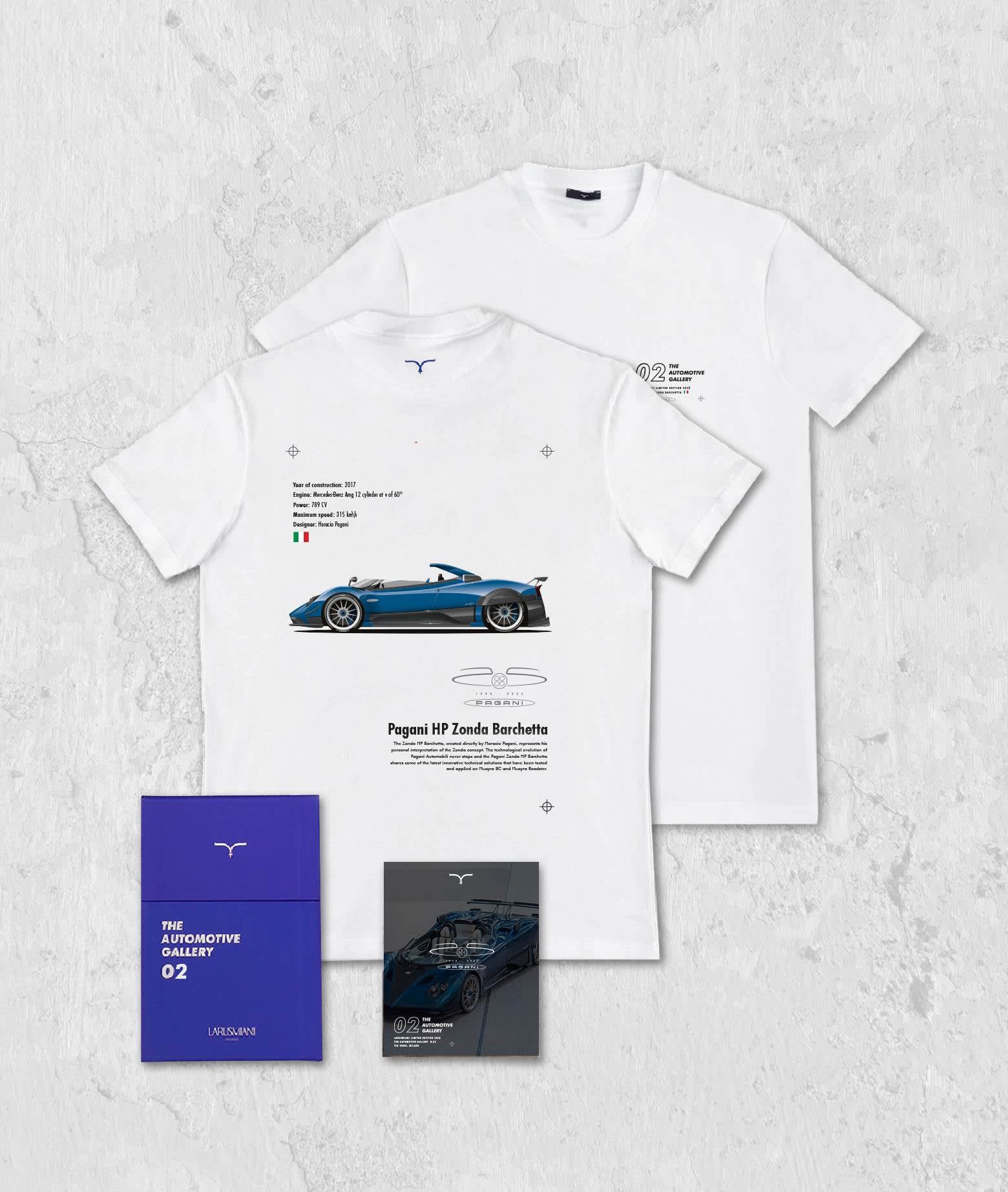 Larusmiani The Automotive Gallery - 02. Pagani Hp Barchetta T-shirt In White