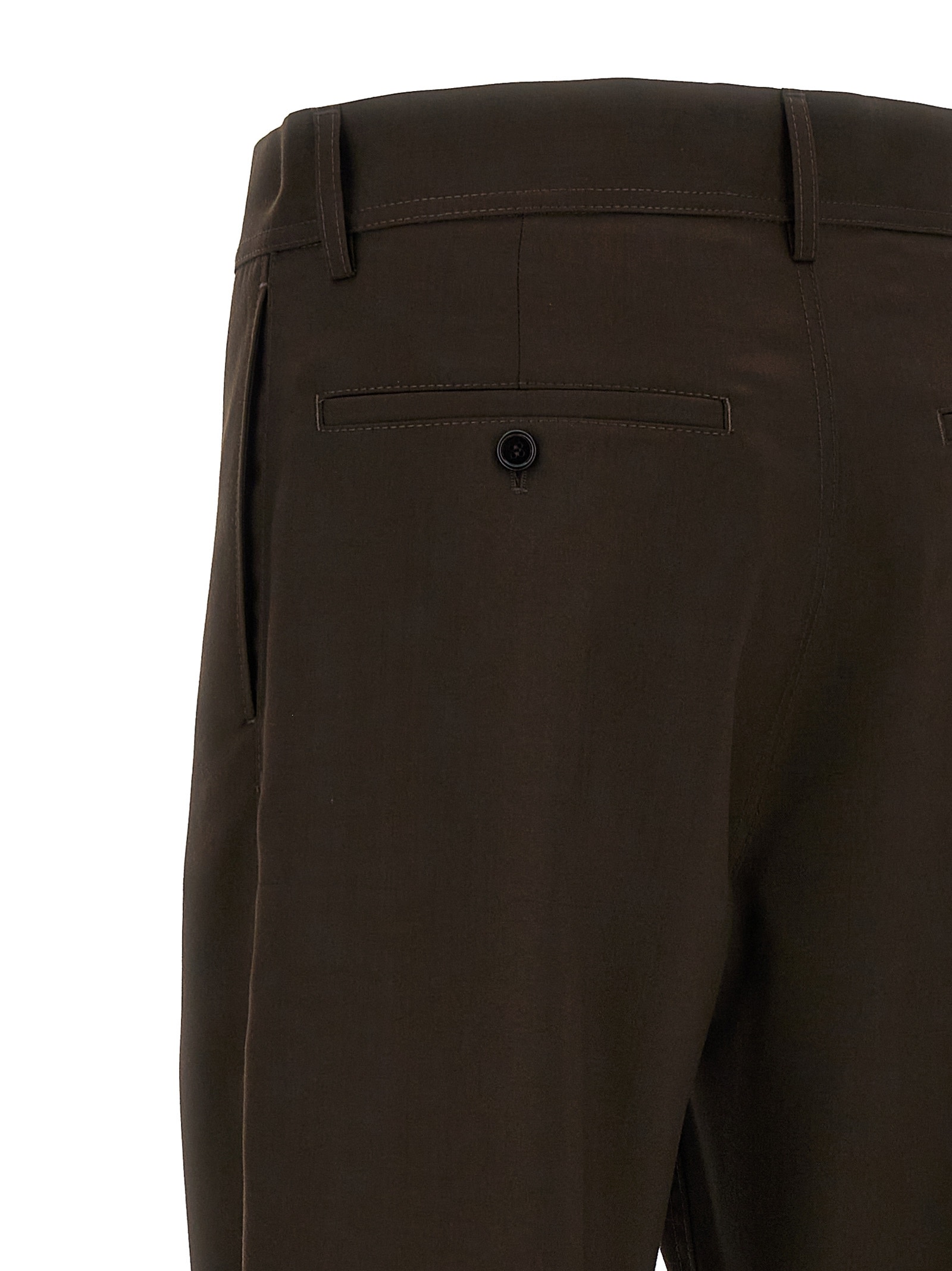 Shop Marni Wool Pants In Brown