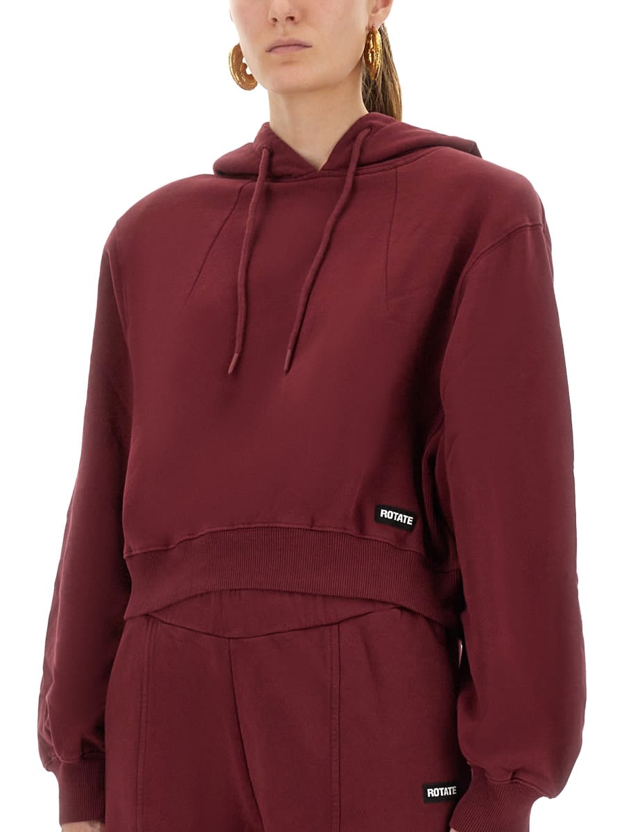 Rotate Birger Christensen Rotate Birgerchristensen Terry Back Hoodie In Burgundy
