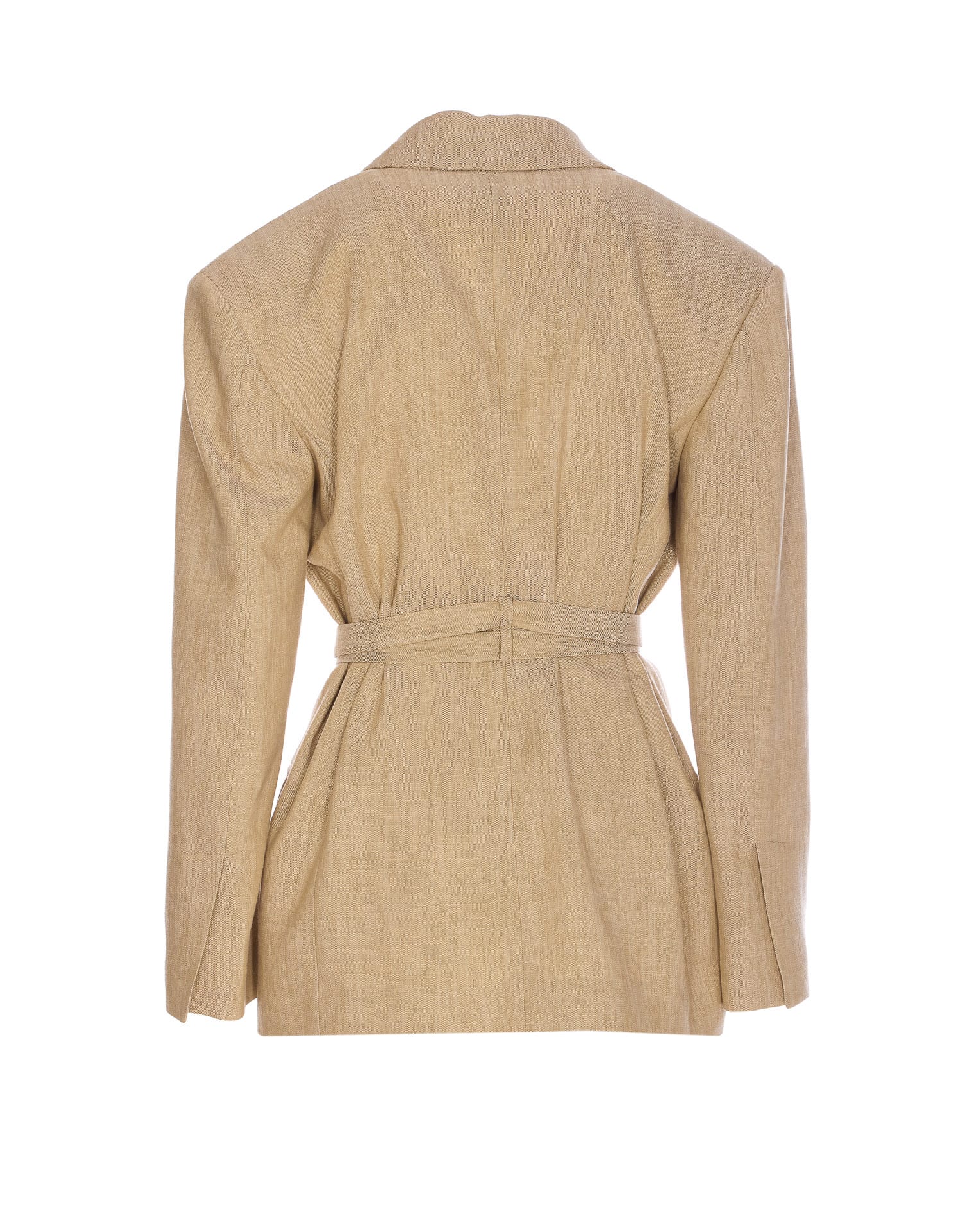 Pinko Belted Blazer In Nude