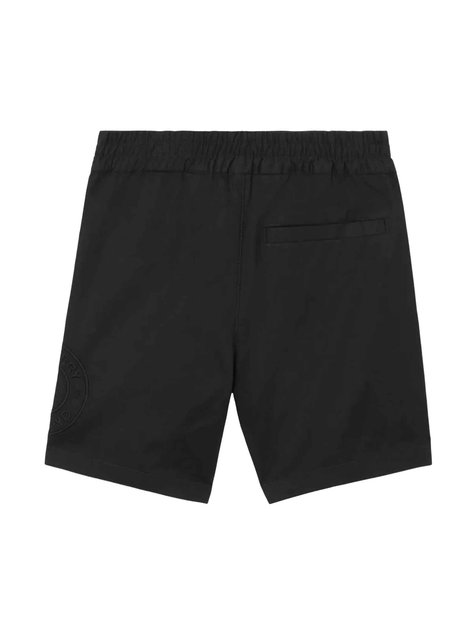 Shop Burberry Black Bermuda Shorts Boy In Nero