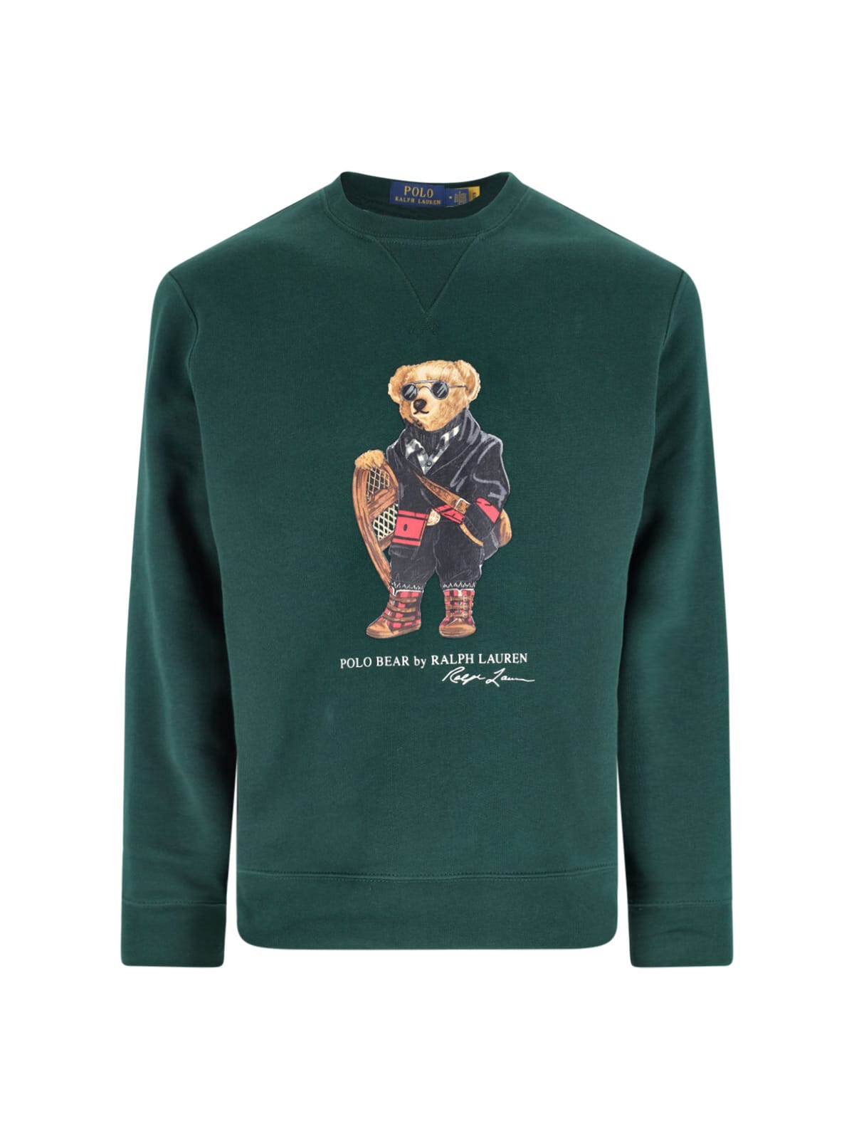 Polo Ralph Lauren Bear Graphic Crew Neck Sweatshirt In Green