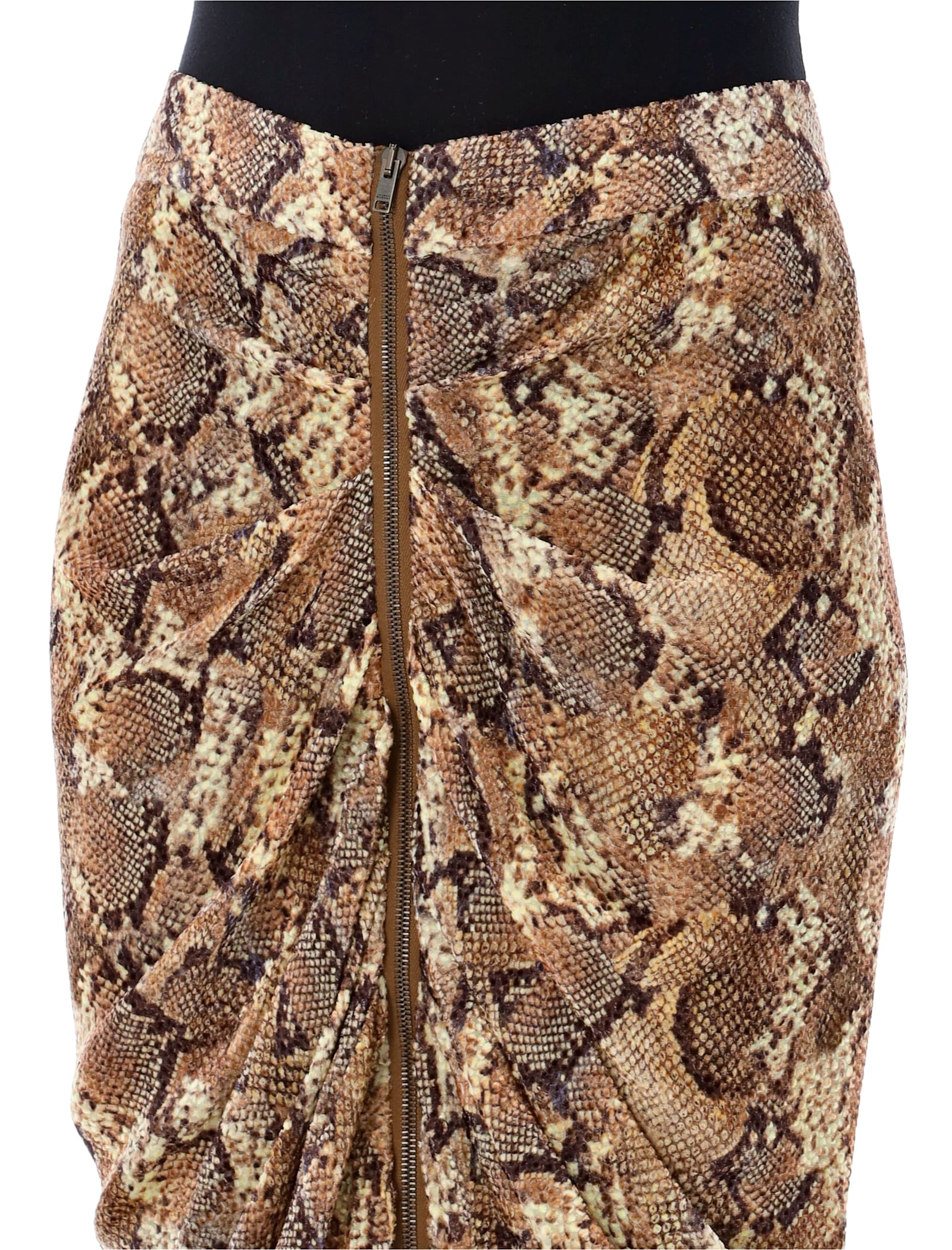 Shop Isabel Marant Caelia Snake Print Midi Skirt In Sand