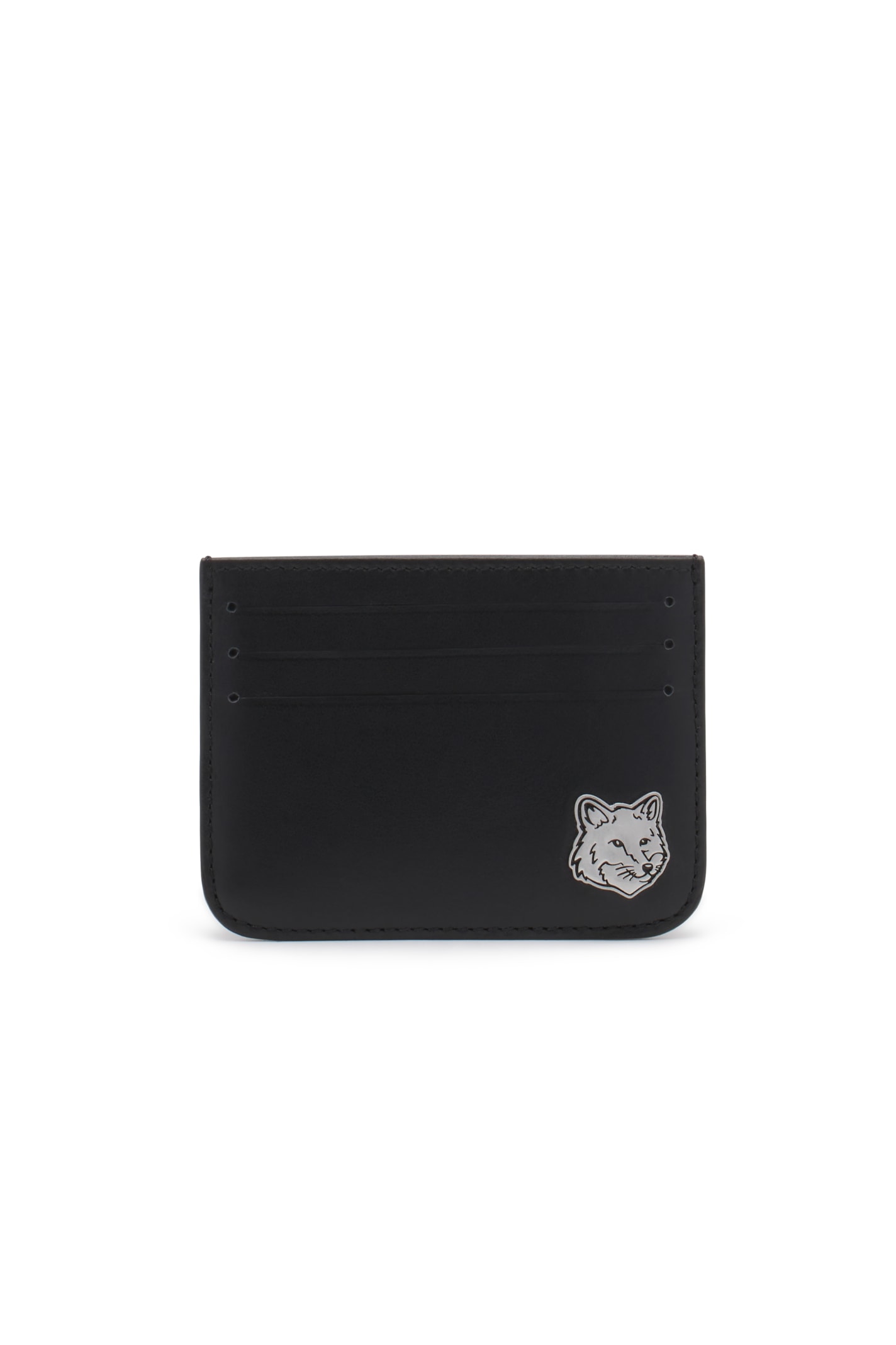 Shop Maison Kitsuné Fox Head Cardholder In Black