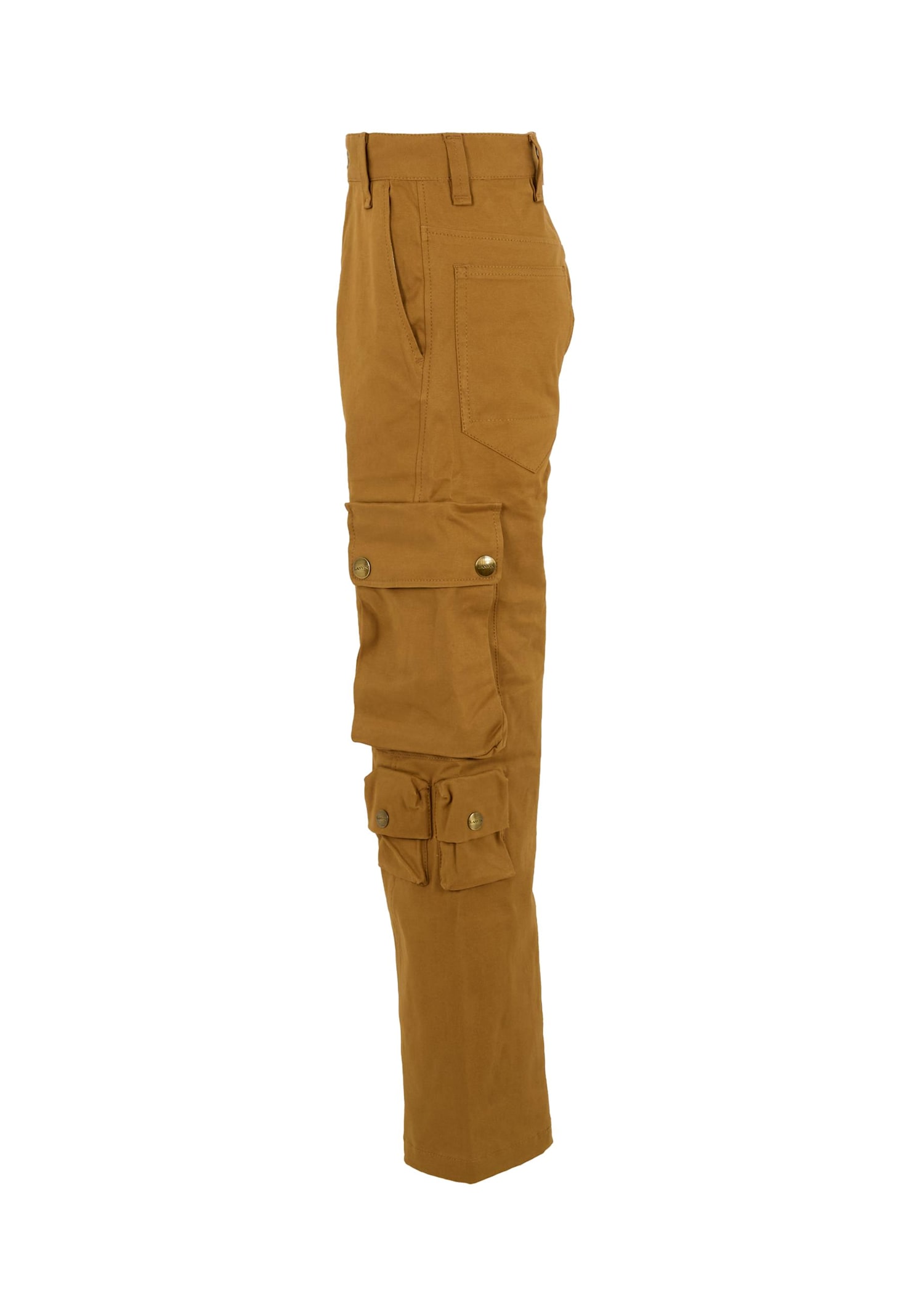 Lanvin Brown Trousers For Boy With Logo In Brown